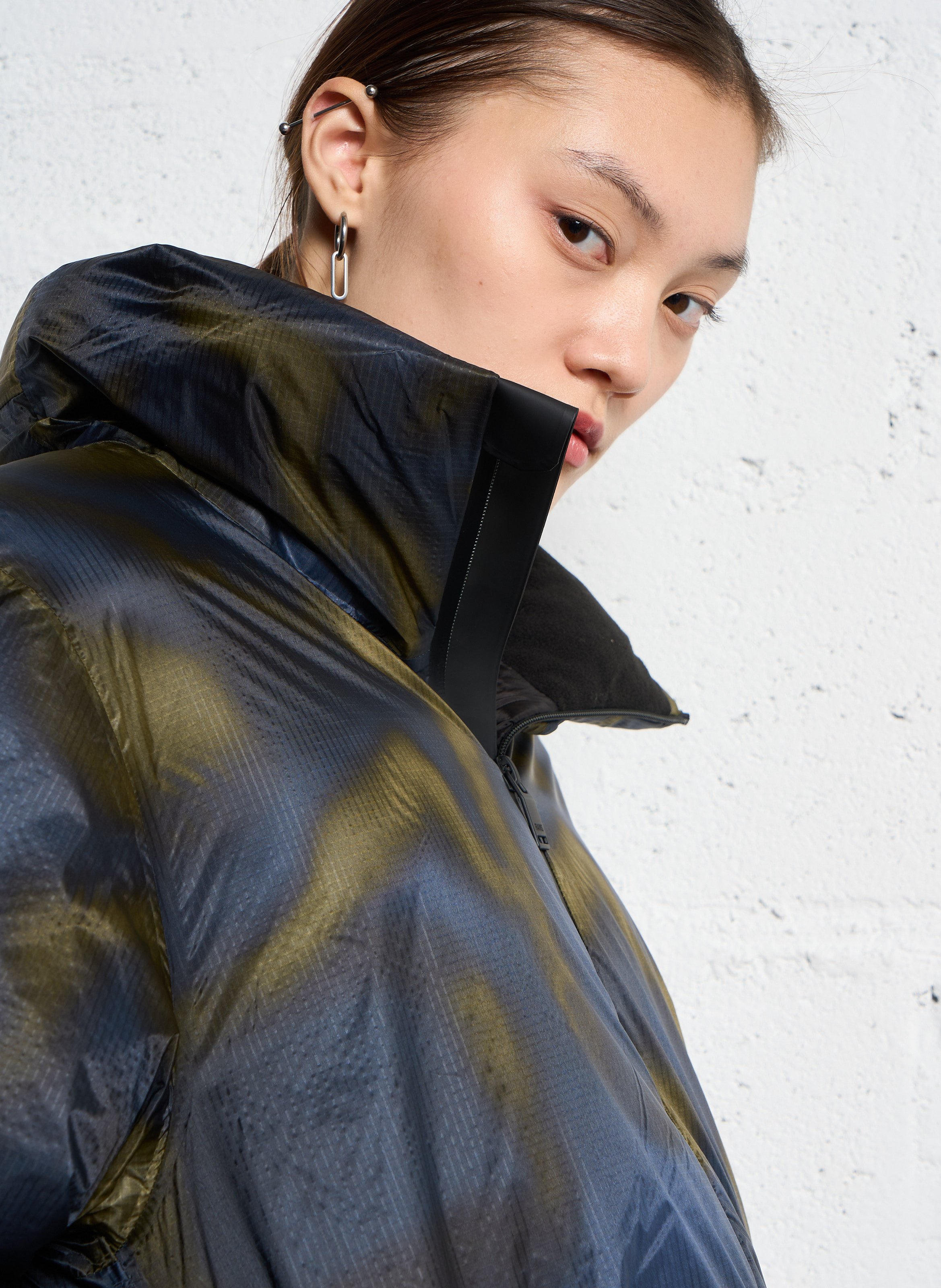 Cropped quilted padded jacket RAINS Multicolored