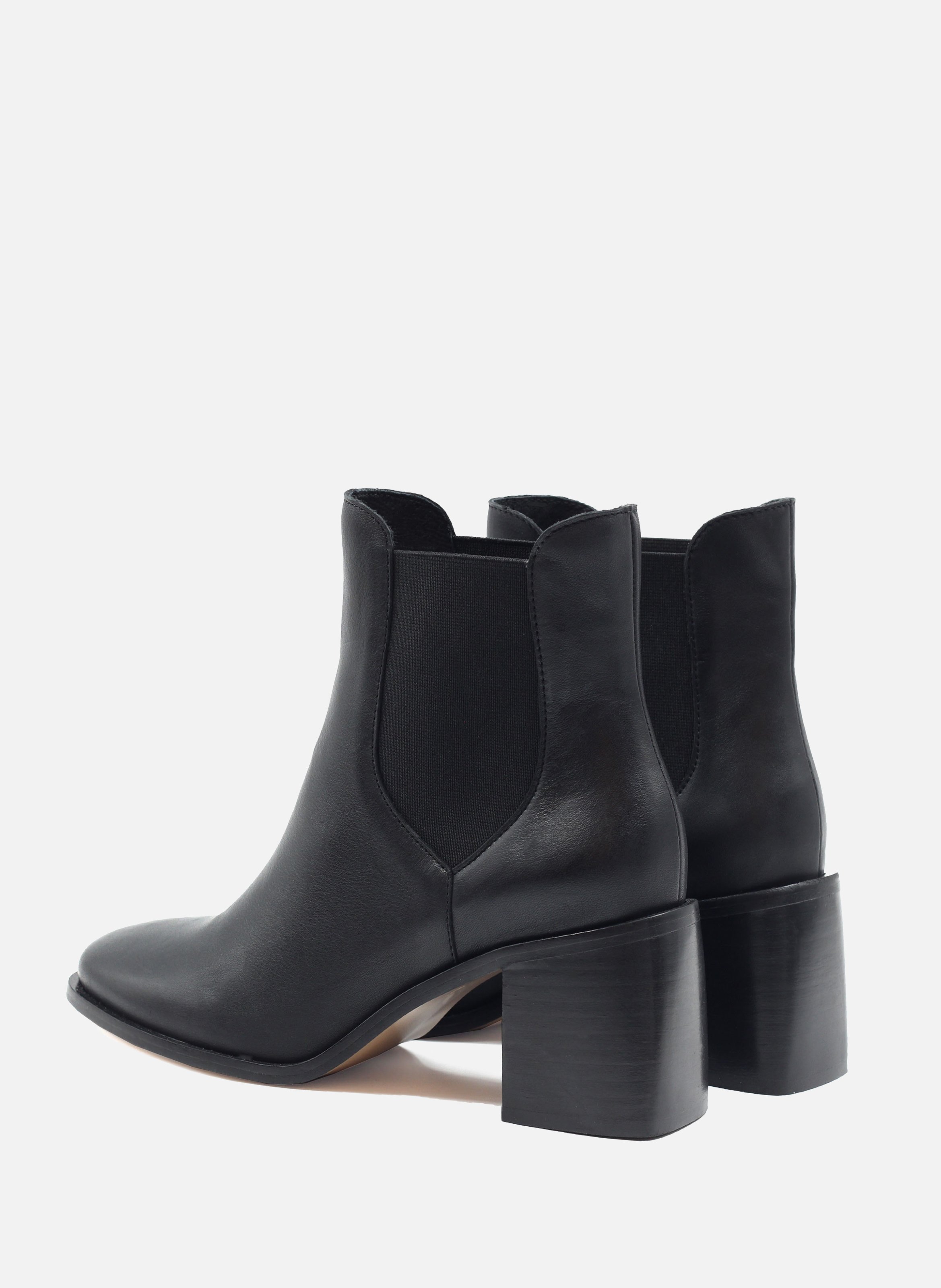 Heeled leather Chelsea boots JULES & JENN Black