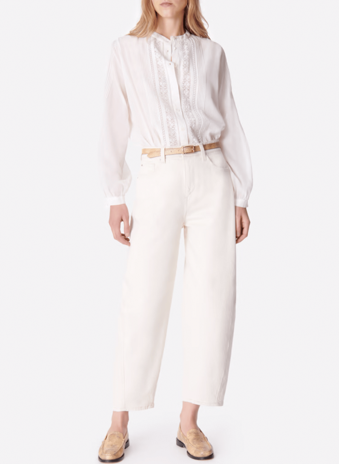 Cropped wide-leg jeans VANESSA BRUNO Beige