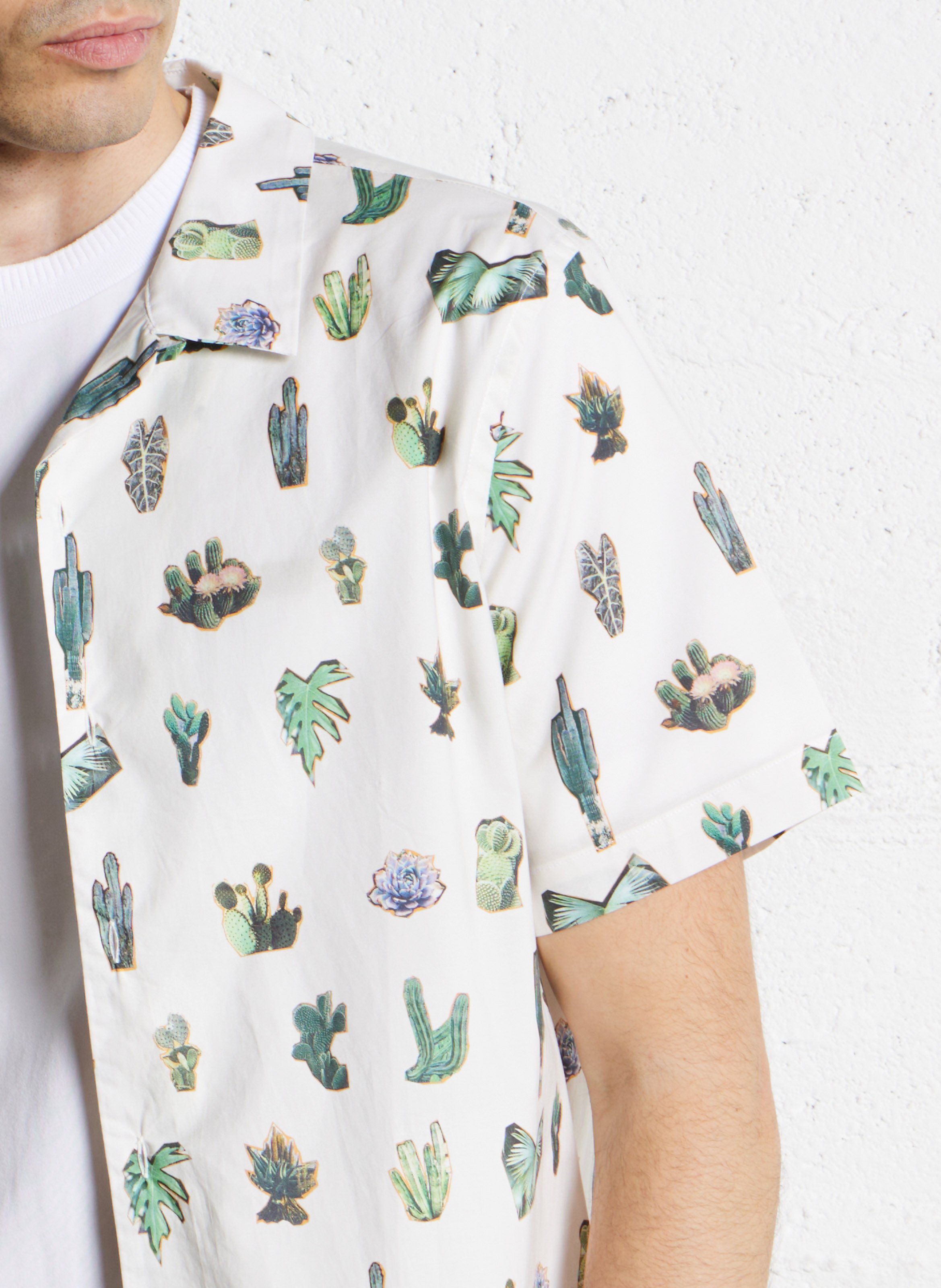 Chemise col classique manches contrastantes en coton PAUL SMITH White