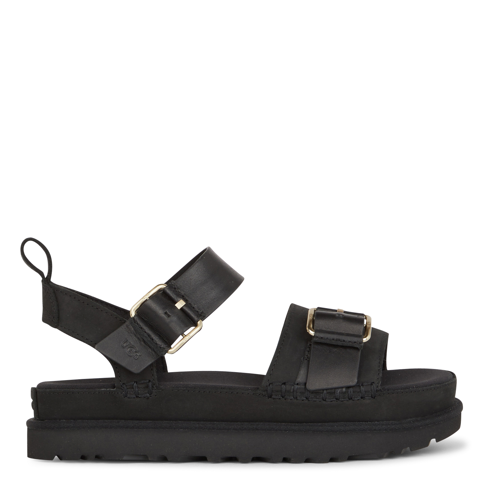 Aouda flat leather sandals UGG Black