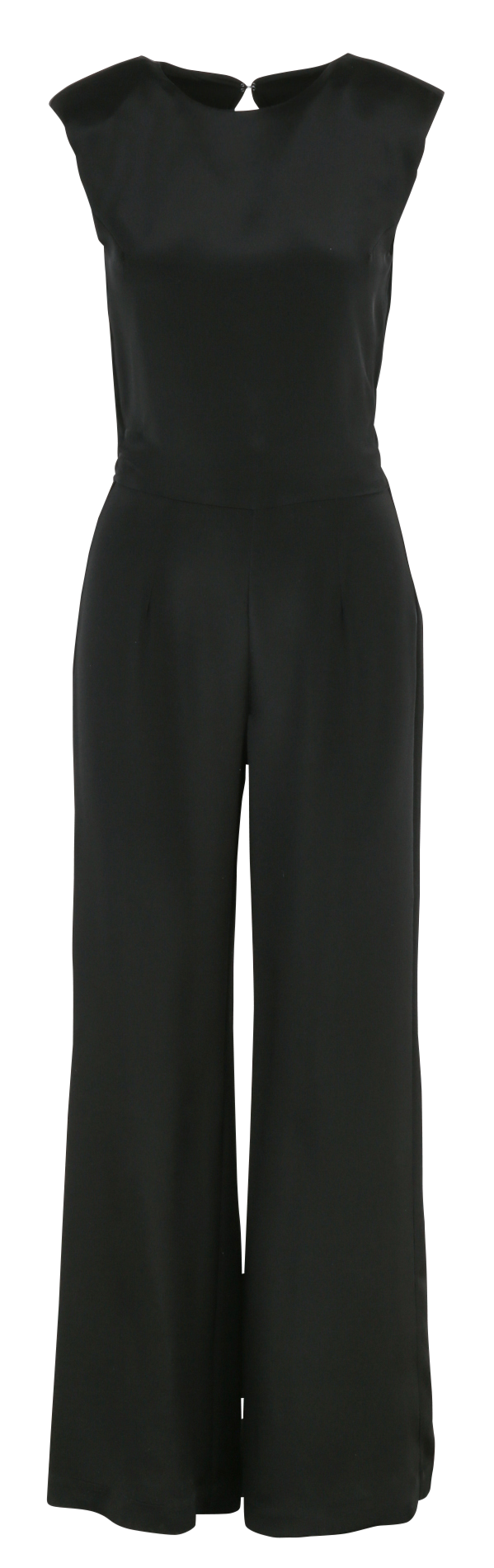 Ronde hals zijden jumpsuit KARMA KOMA Zwart