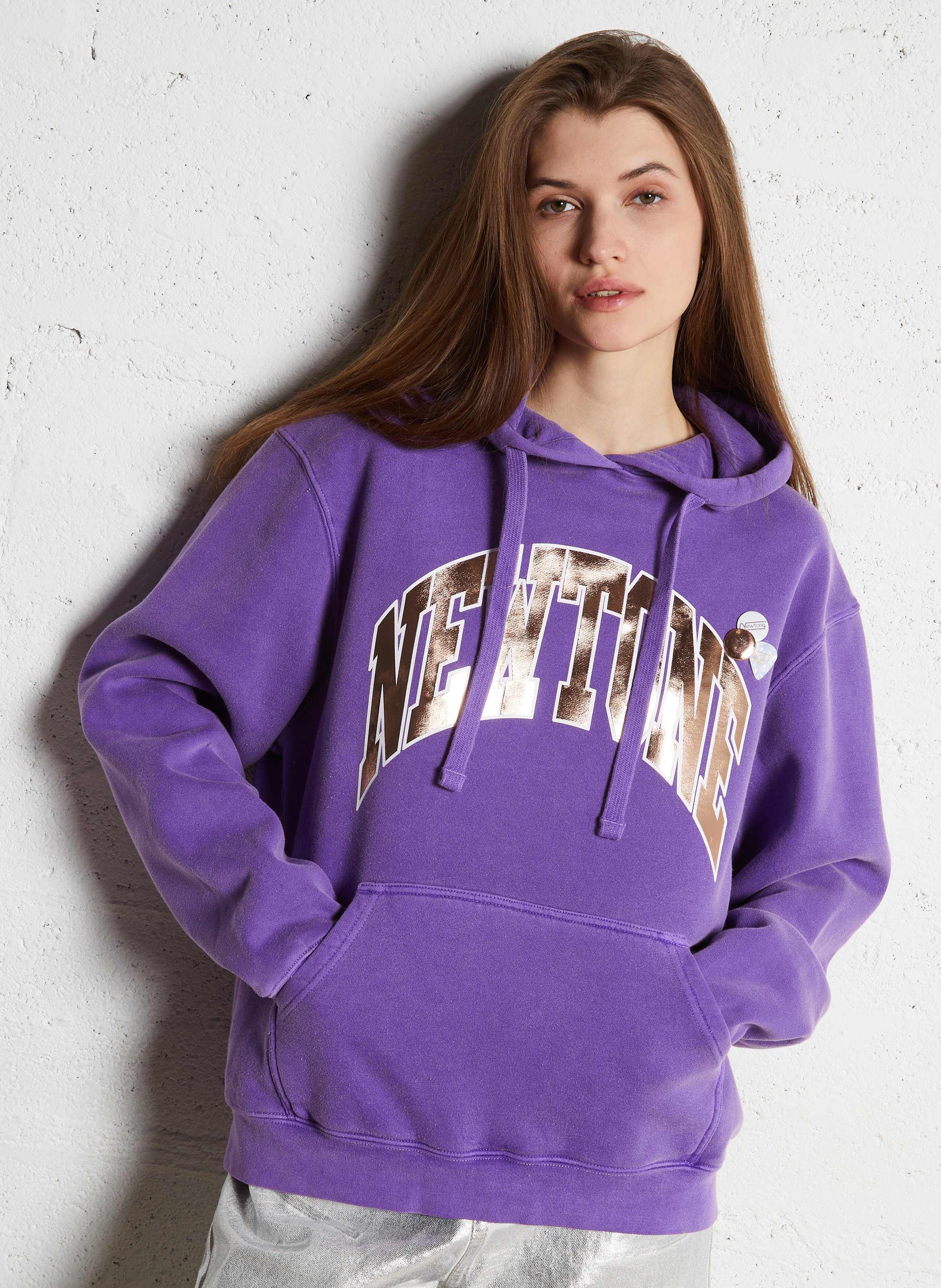 Printed sweatshirt with hood NEWTONE Purple