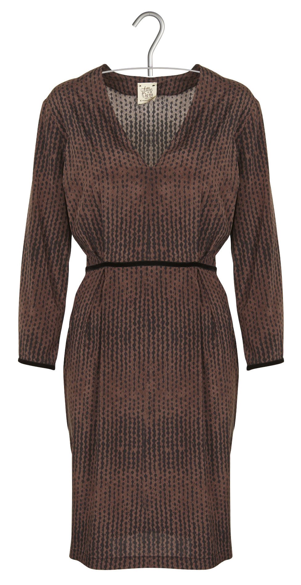 Stretch silk dress ATTIC AND BARN Brown