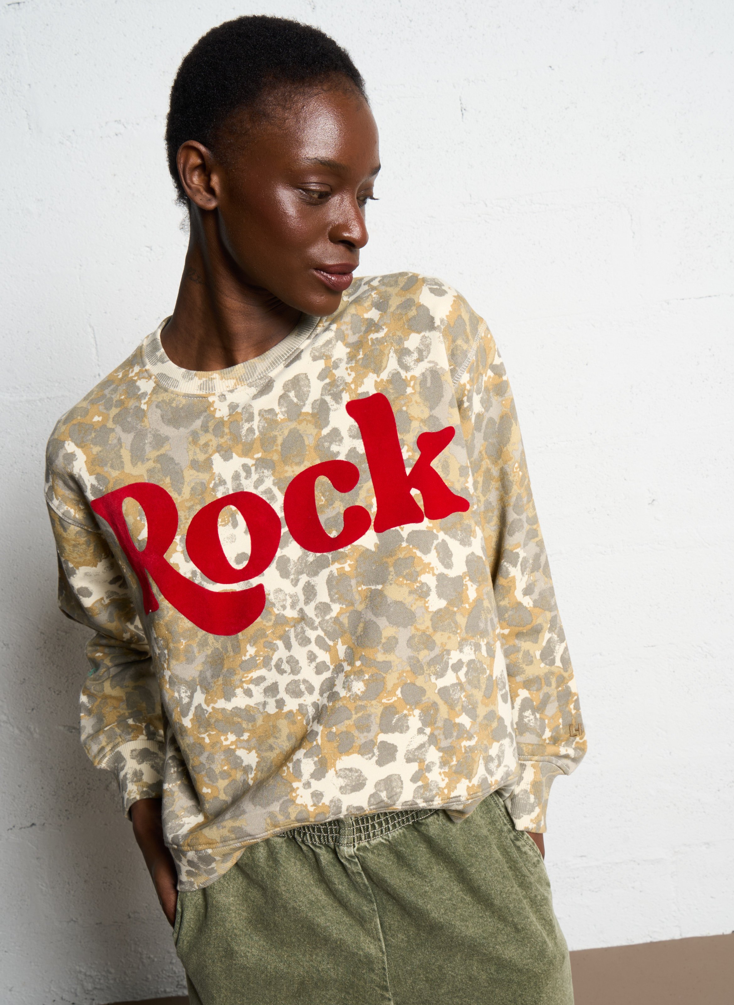 Sirop Sweat Leon Harper Sweat Col Rond Imprimé En Coton Organique