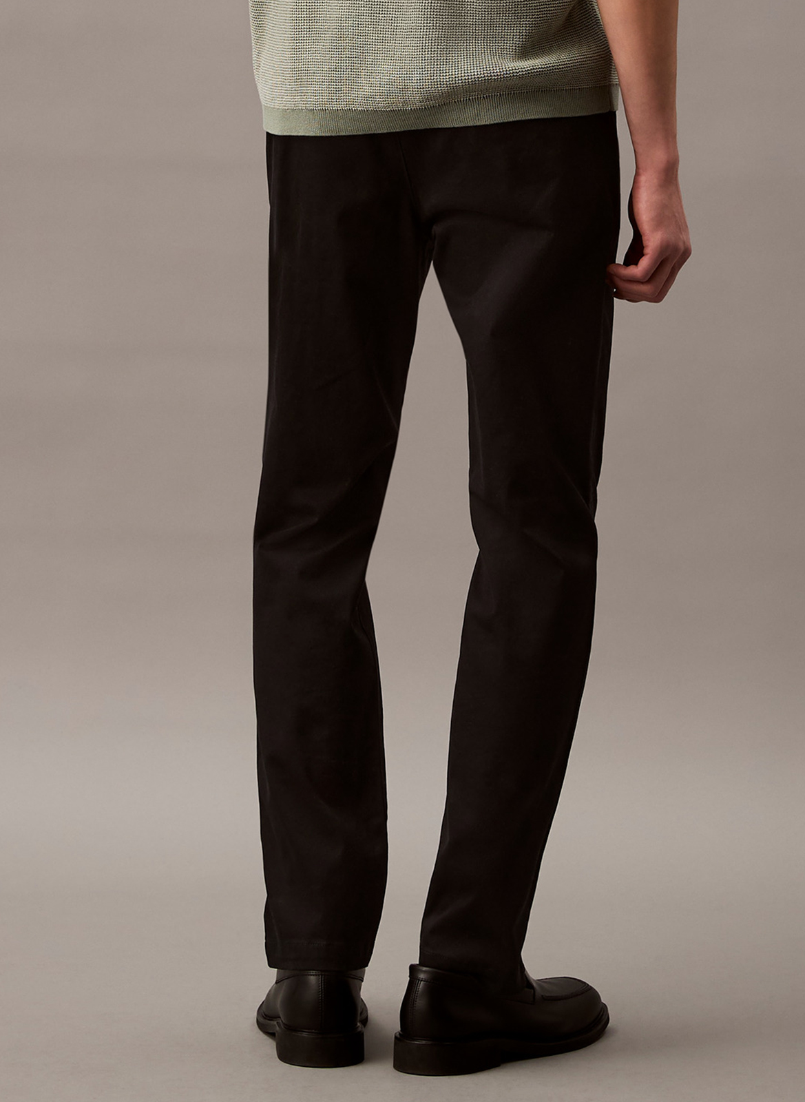 Pantalon droit en coton mélangé CALVIN KLEIN Noir