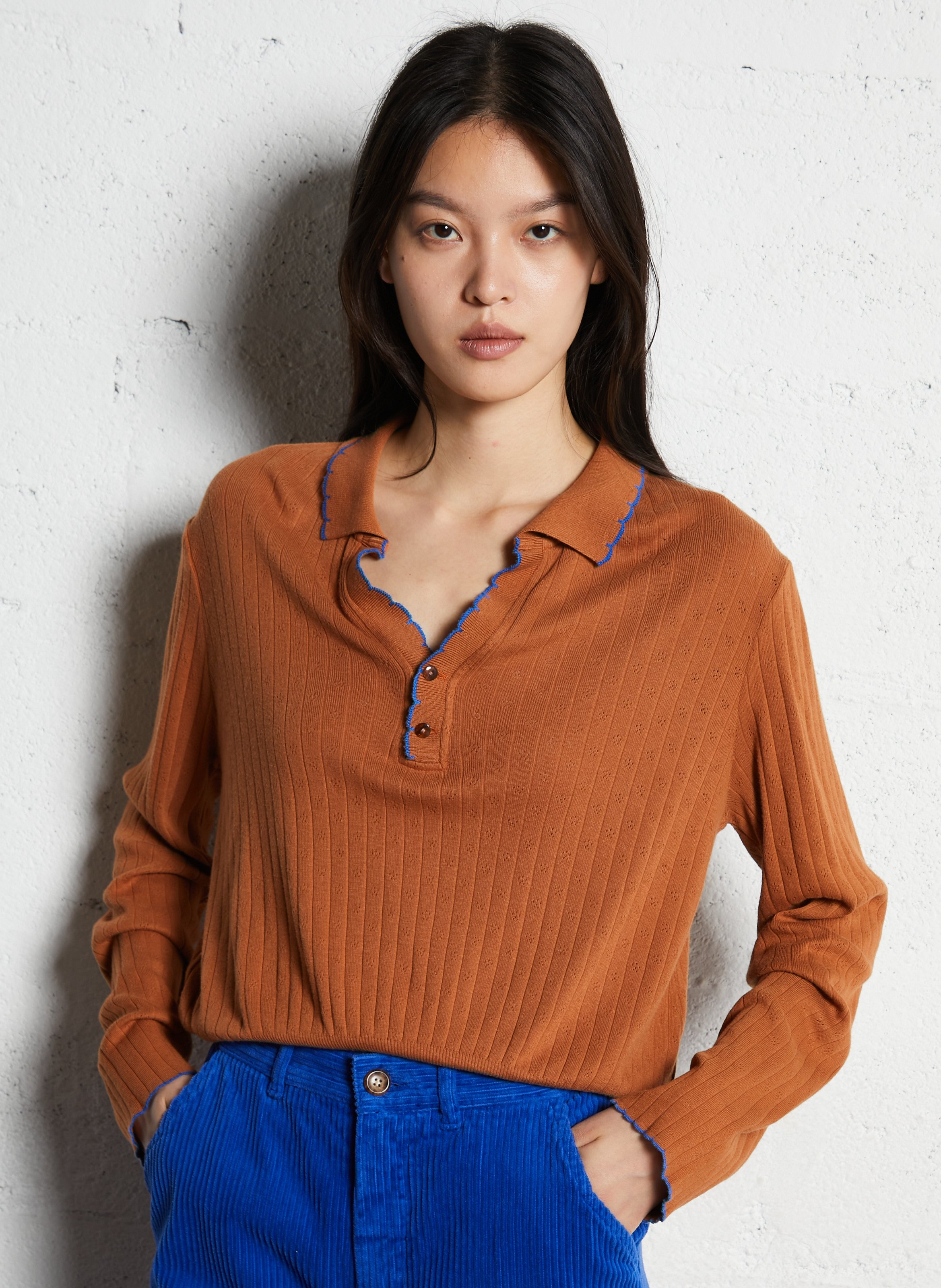 Bedrucktes Trapez-Top aus Baumwolle EMILE ET IDA Braun