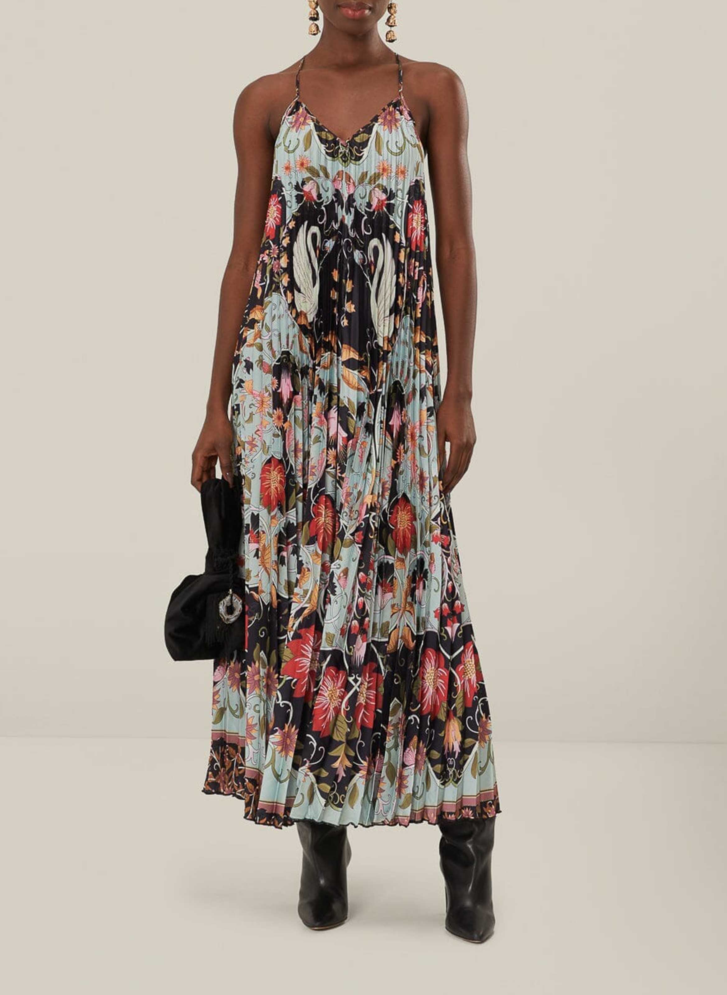 Robe midi col V imprimée FARM RIO Bleu