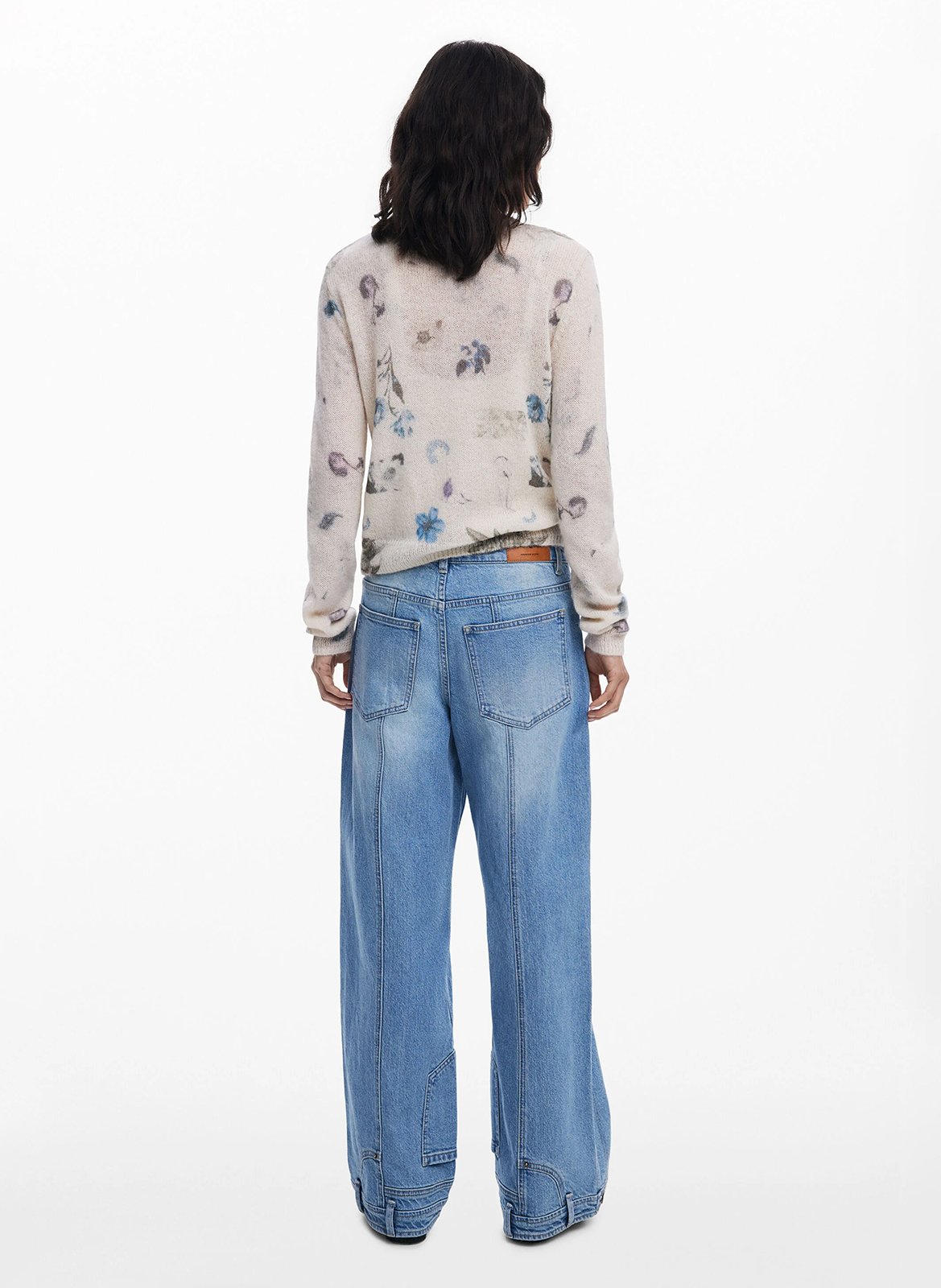 Jean droit en coton mélangé DESIGUAL Bleu