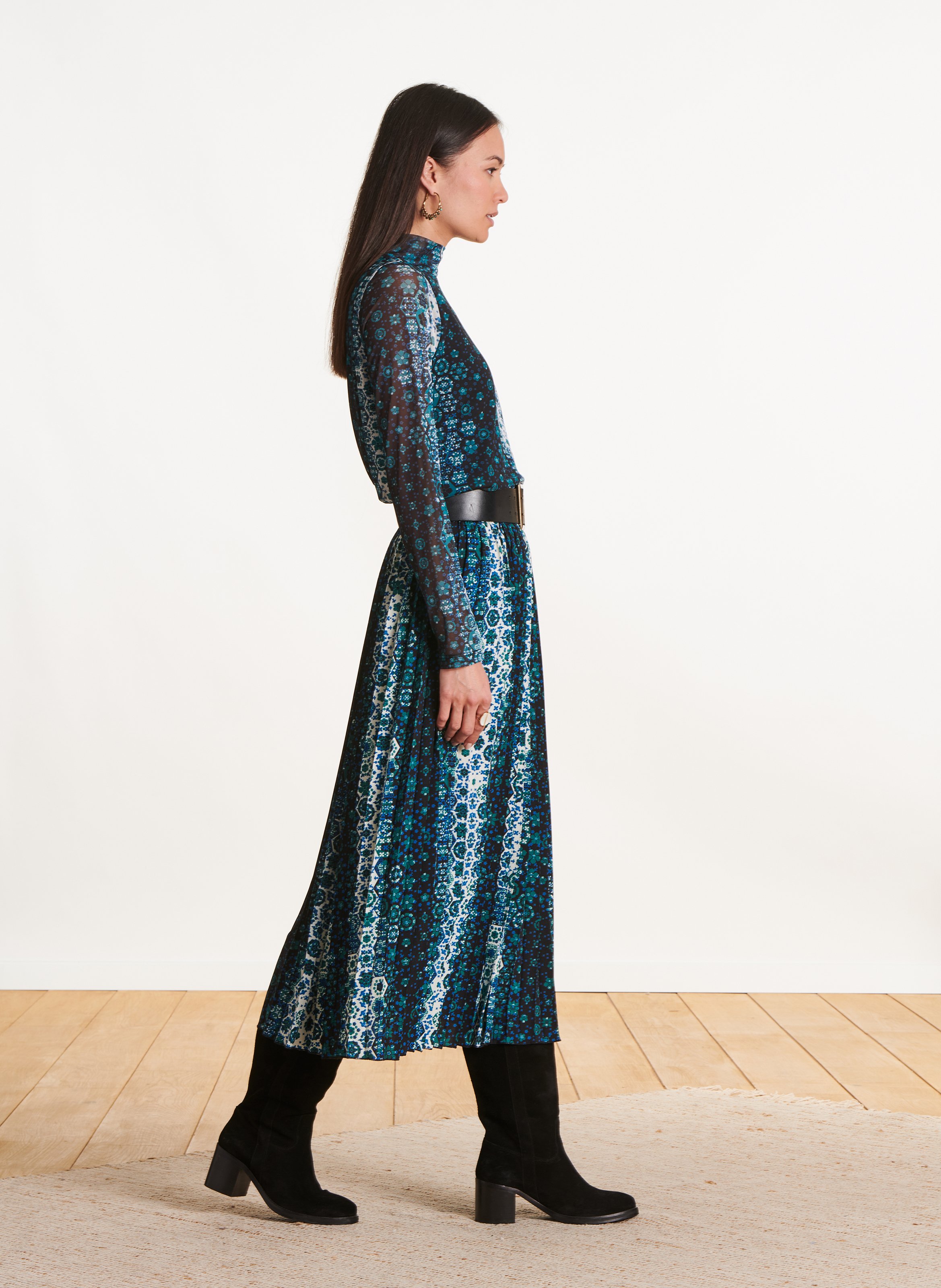 Fitted high neck top LA FEE MARABOUTEE Blue