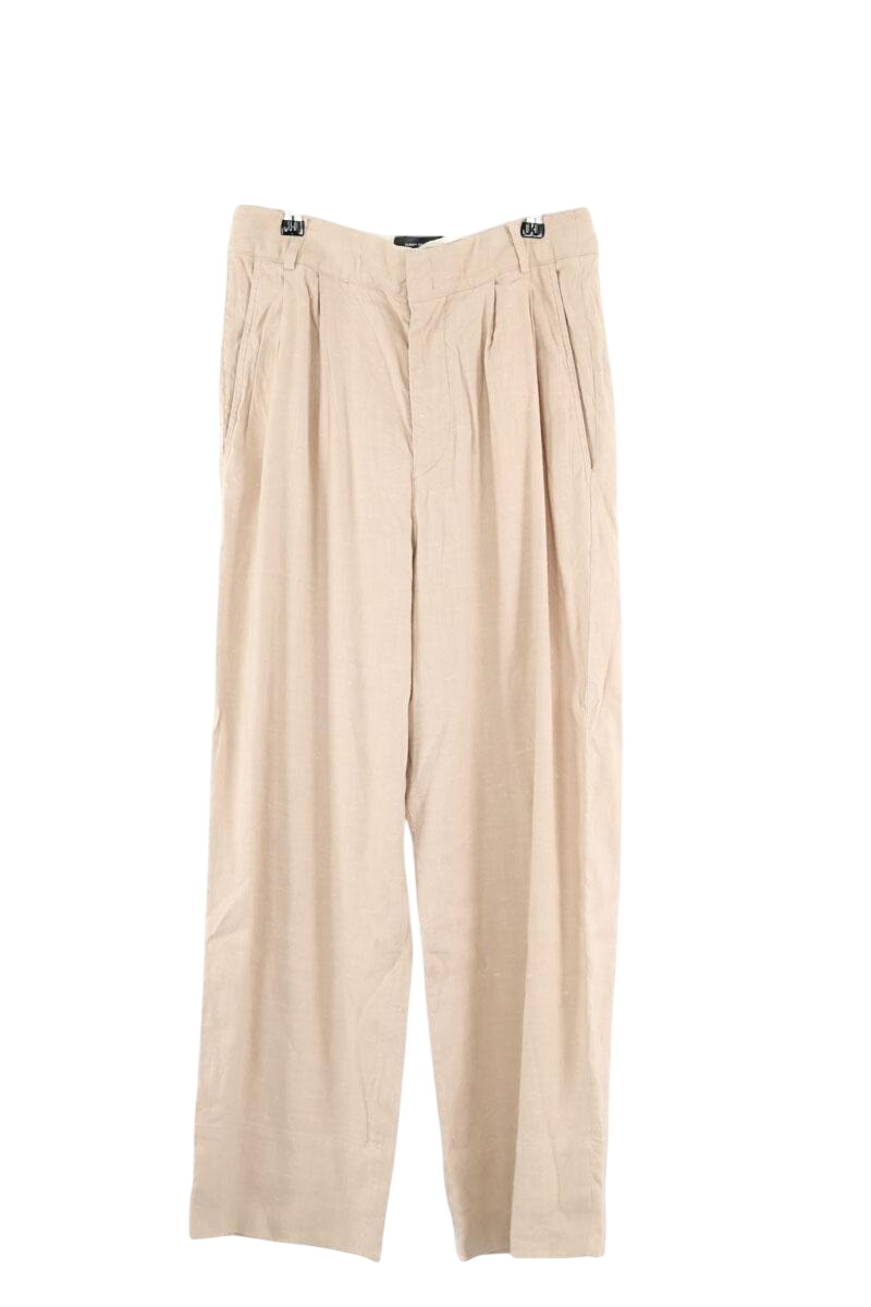 Straight linen trousers ISABEL MARANT - Seconde Main Pink