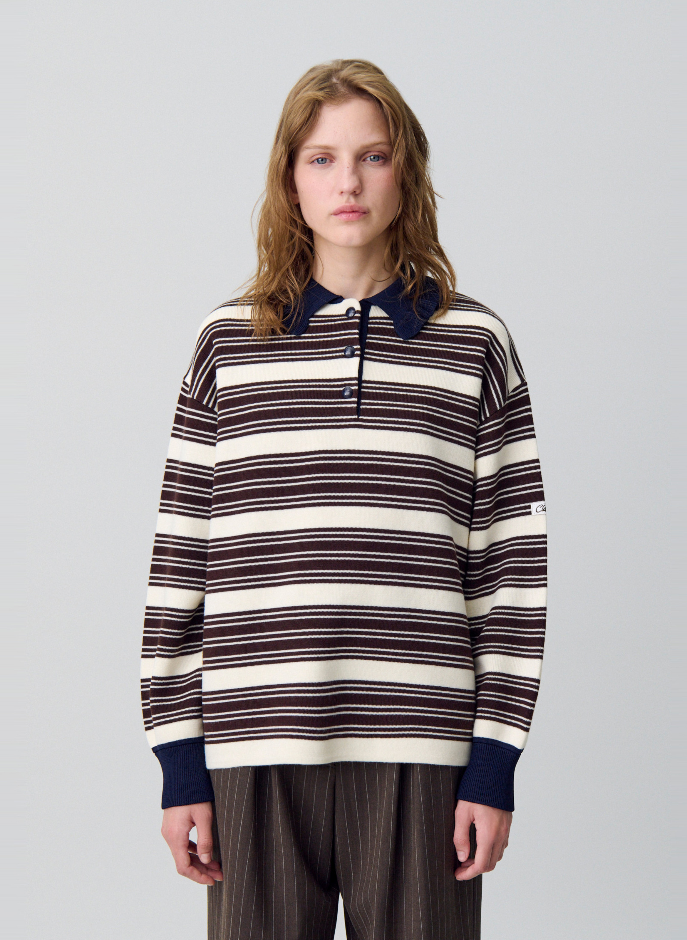 Pull col polo à rayures  CLAUDIE PIERLOT