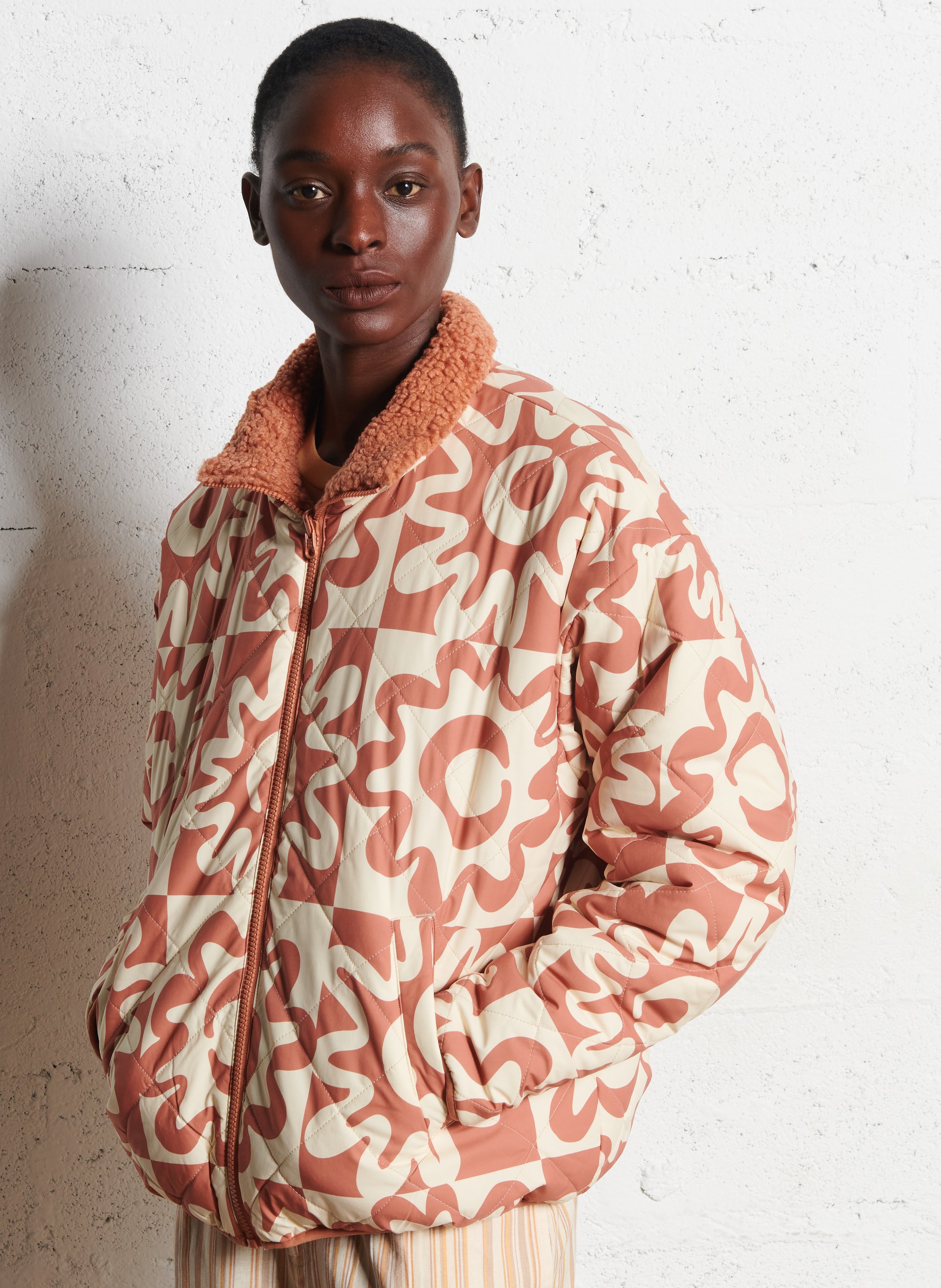 Doudoune col montant imprimée BILLABONG Orange