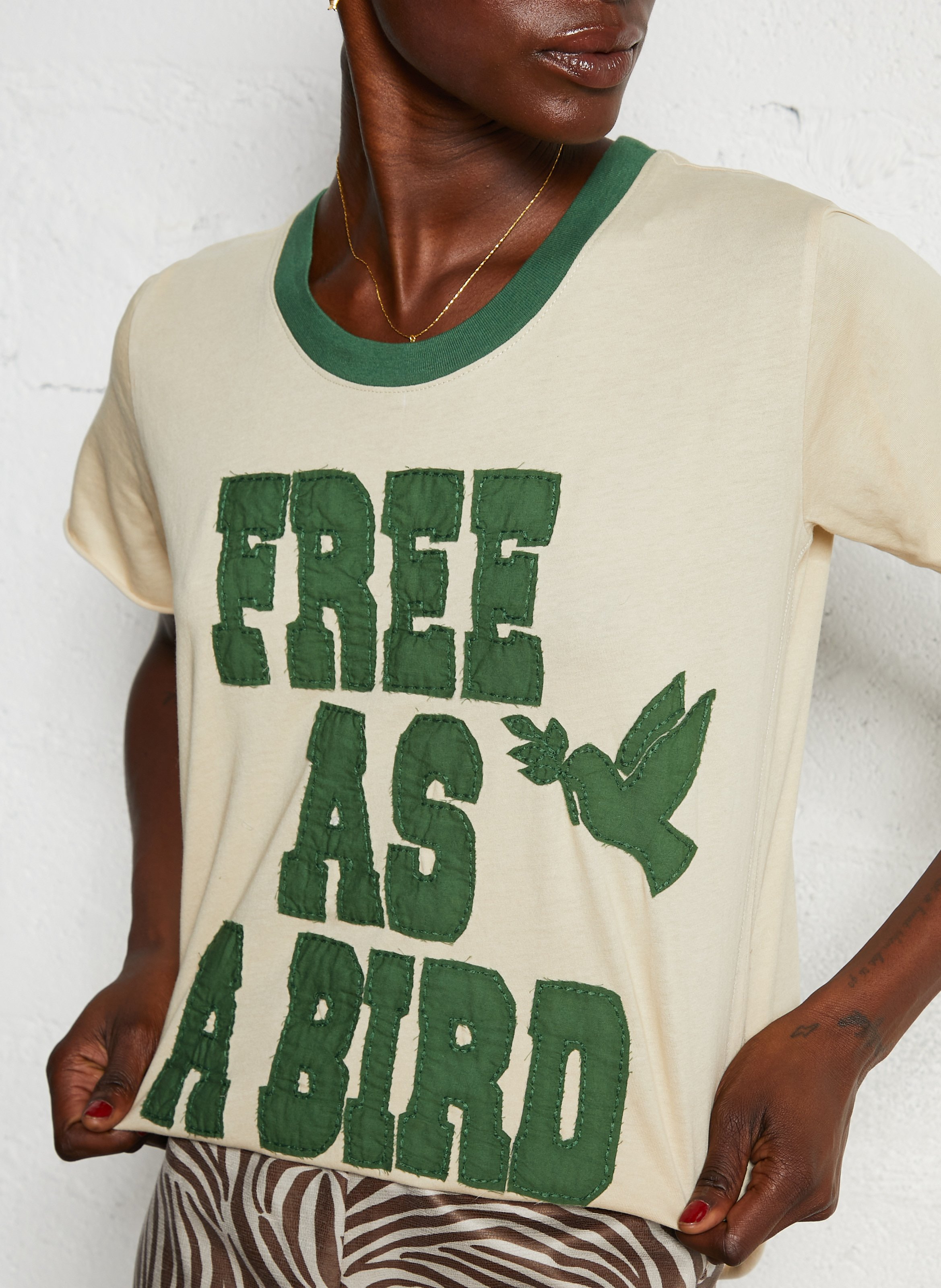 T-shirt van biokatoen met ronde hals LEON & HARPER Grijs