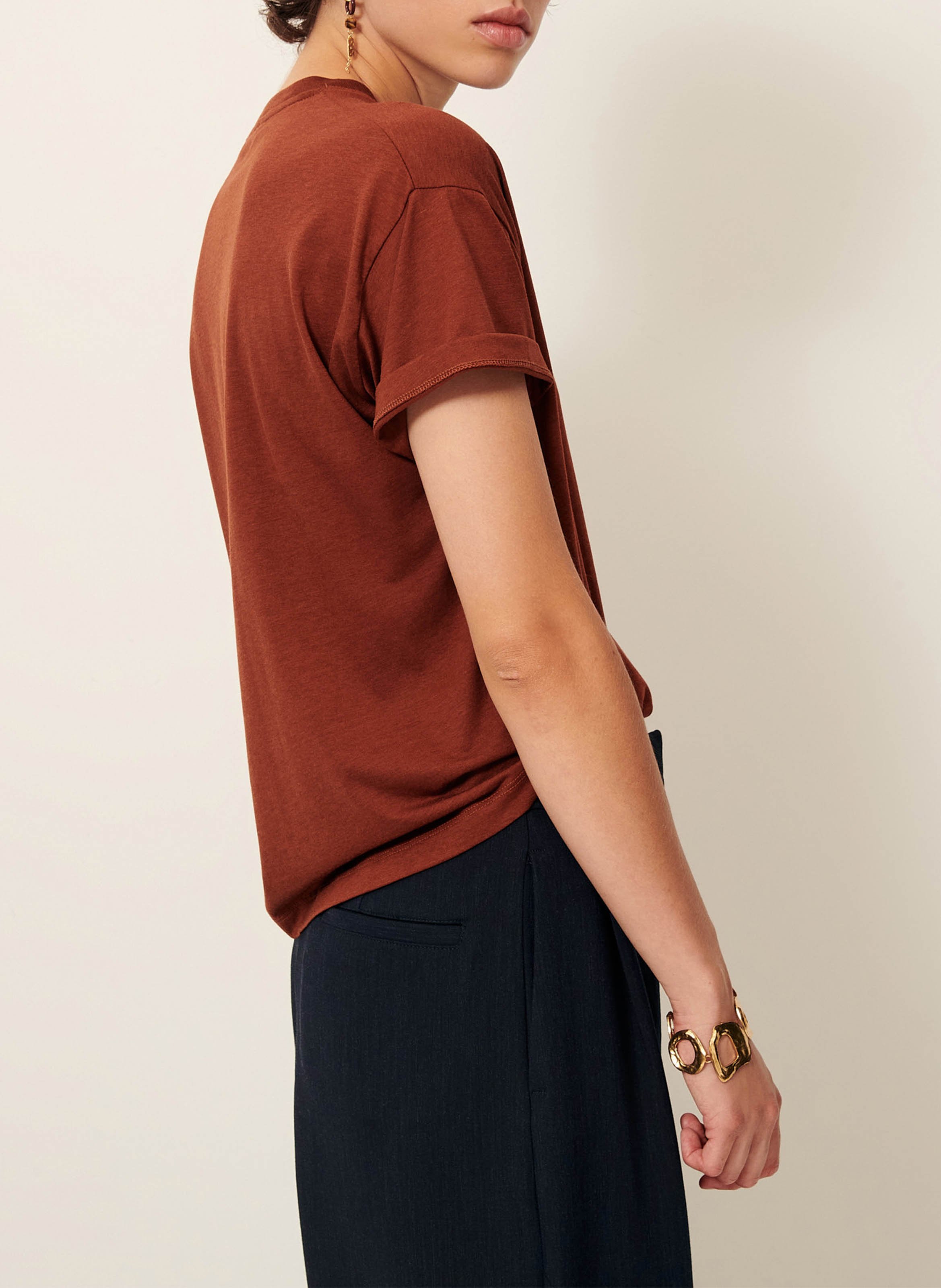 Round-neck oversized T-shirt SESSUN Brown