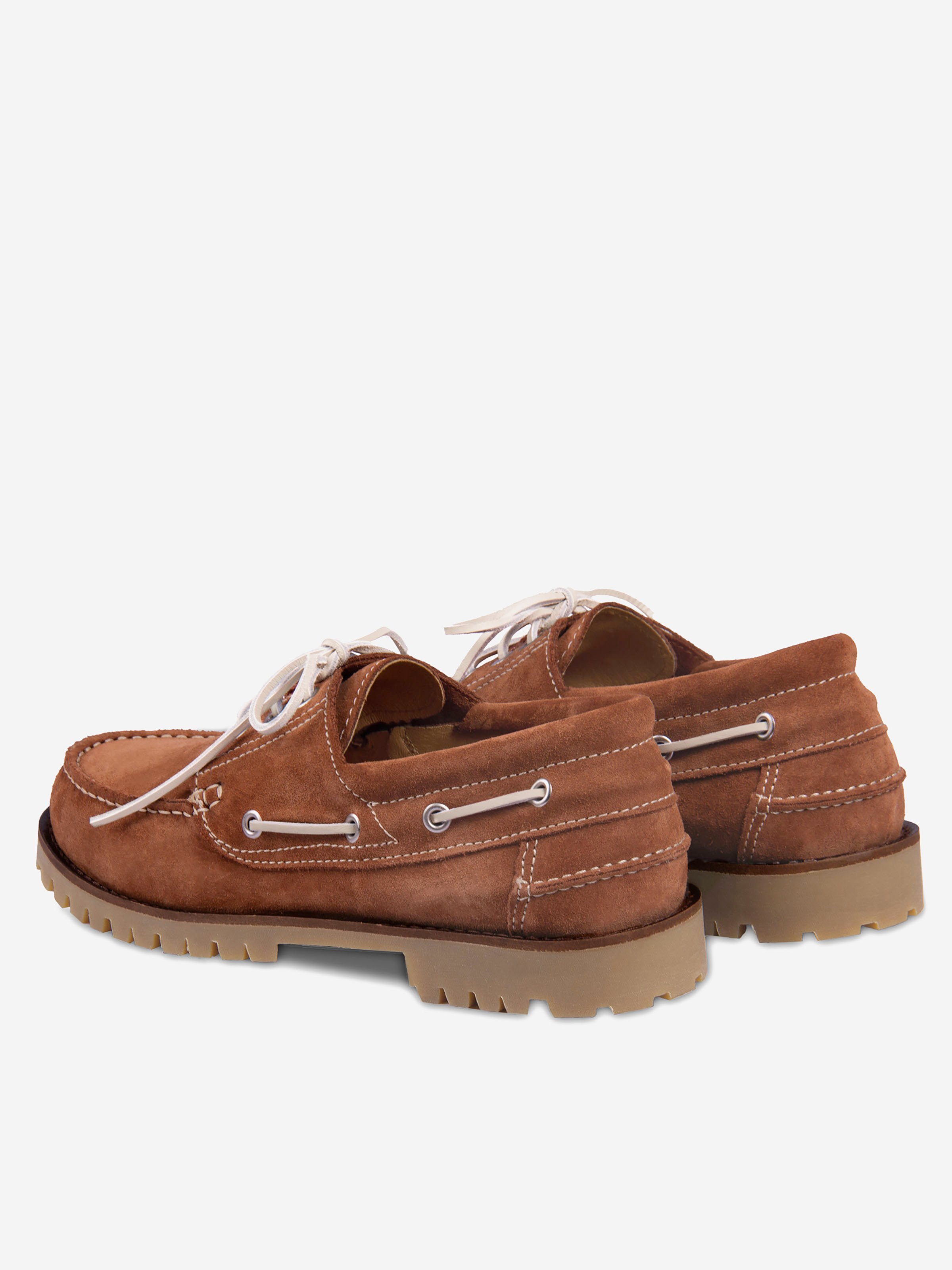 Milo suede leather boat shoes JULES & JENN Brown