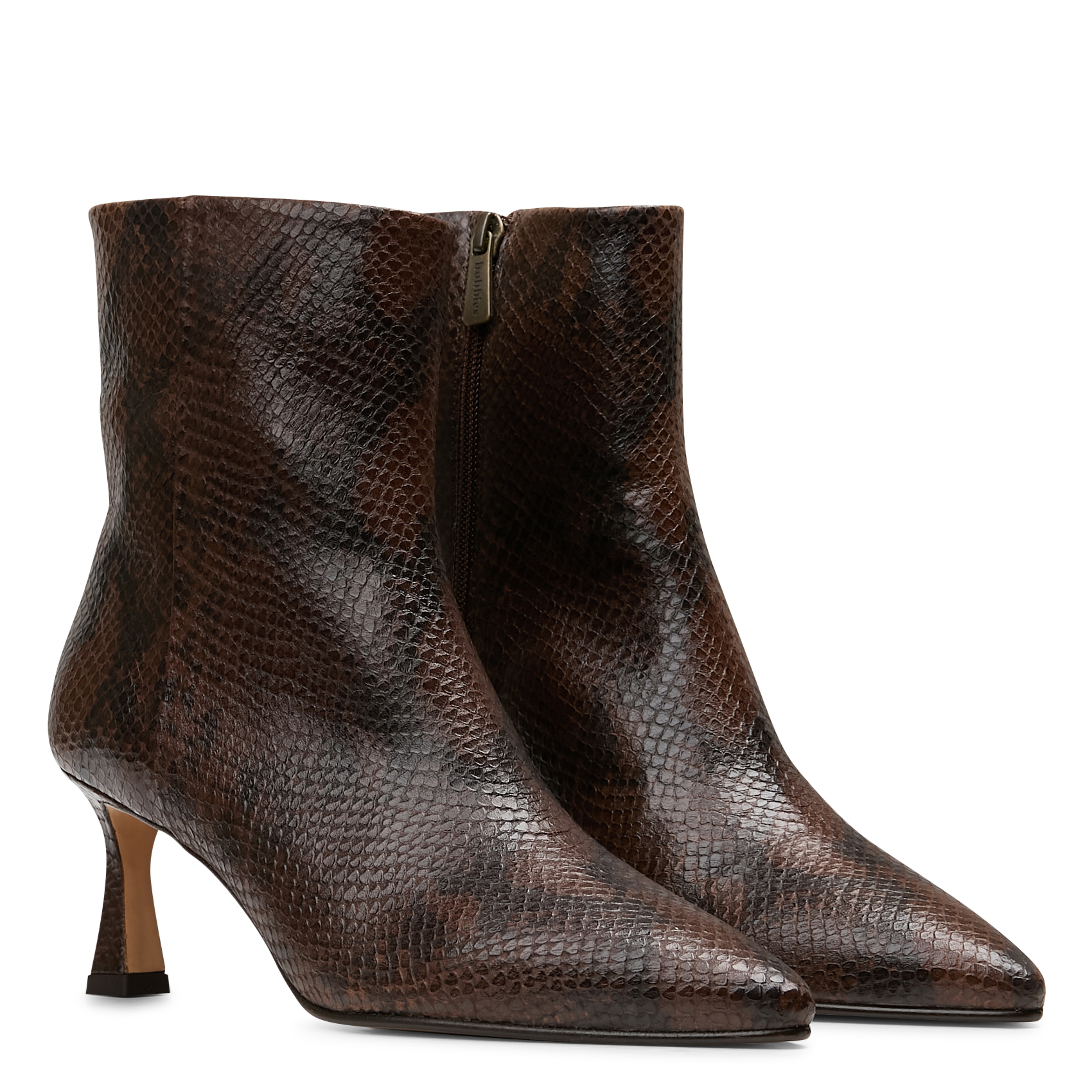 Bottines en cuir imprimé BOBBIES Marron