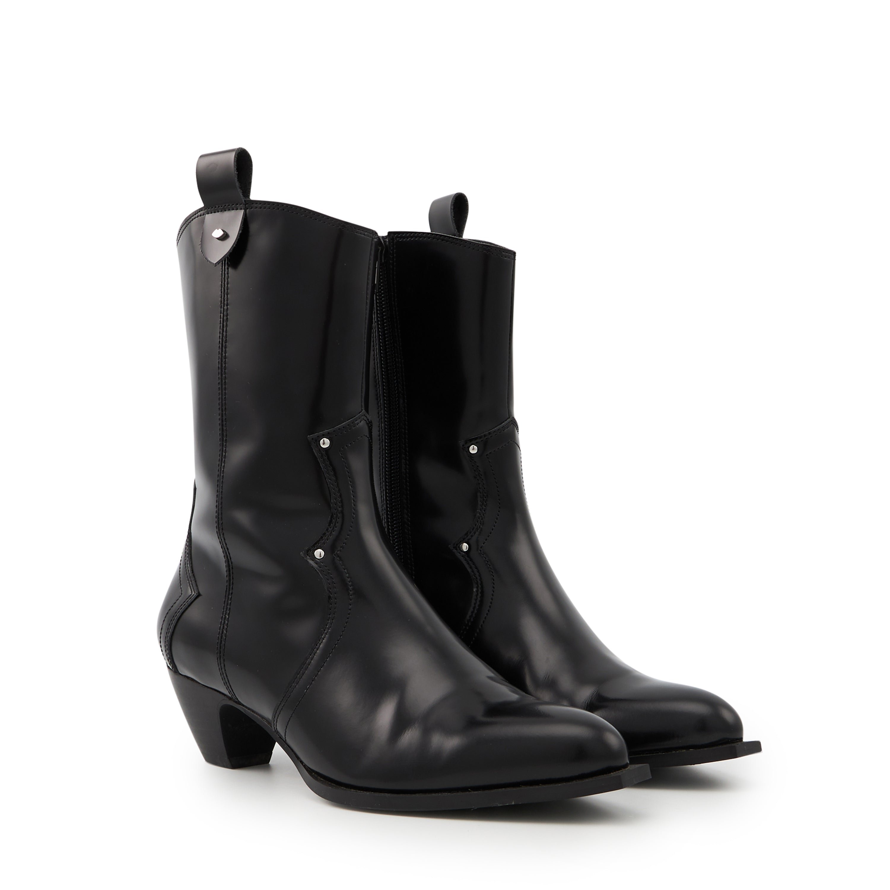 Harper glazed leather BONS BAISERS PARIS Black