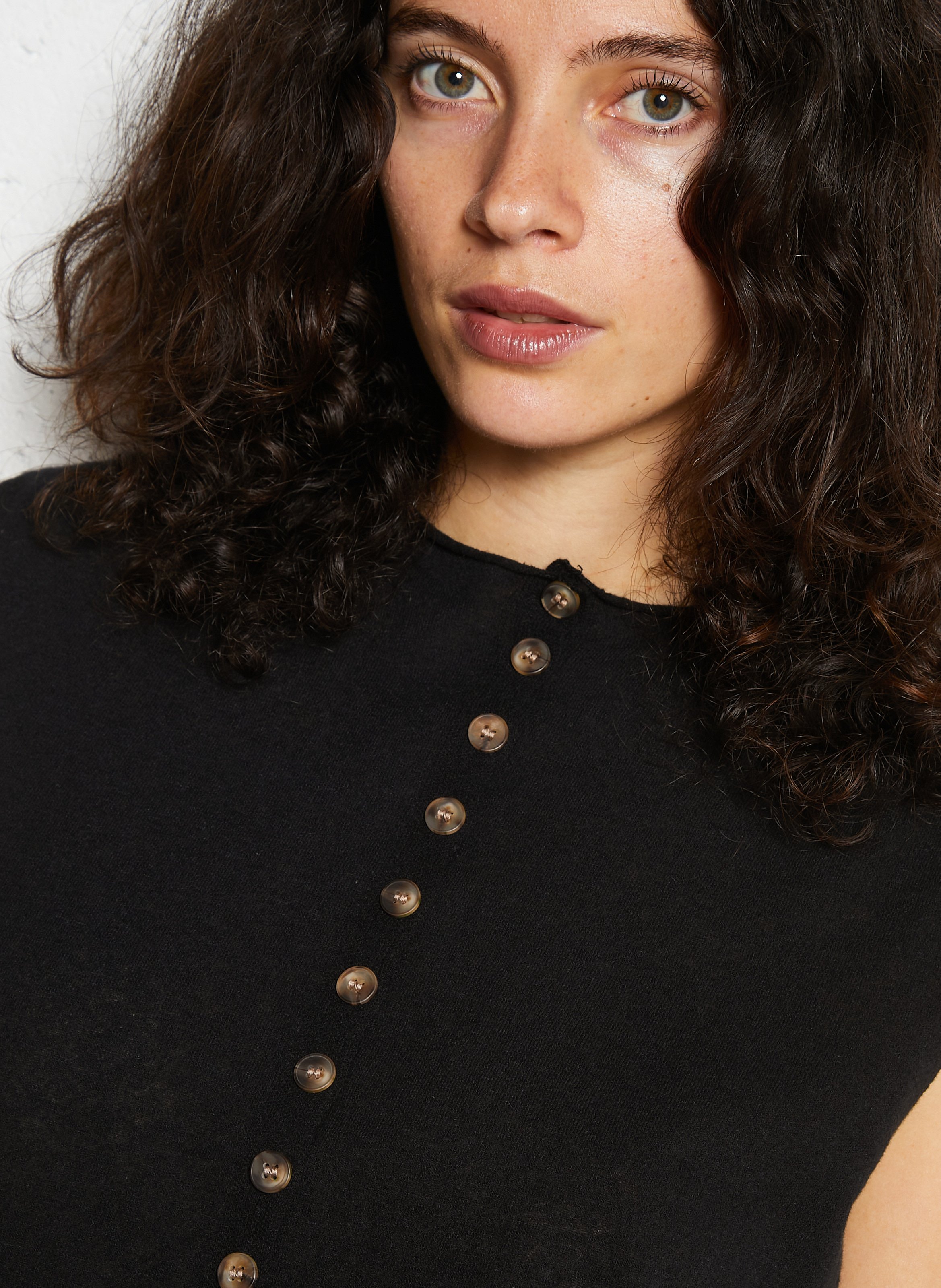 Oversized mouwloos vest met ronde hals JC SOPHIE Zwart