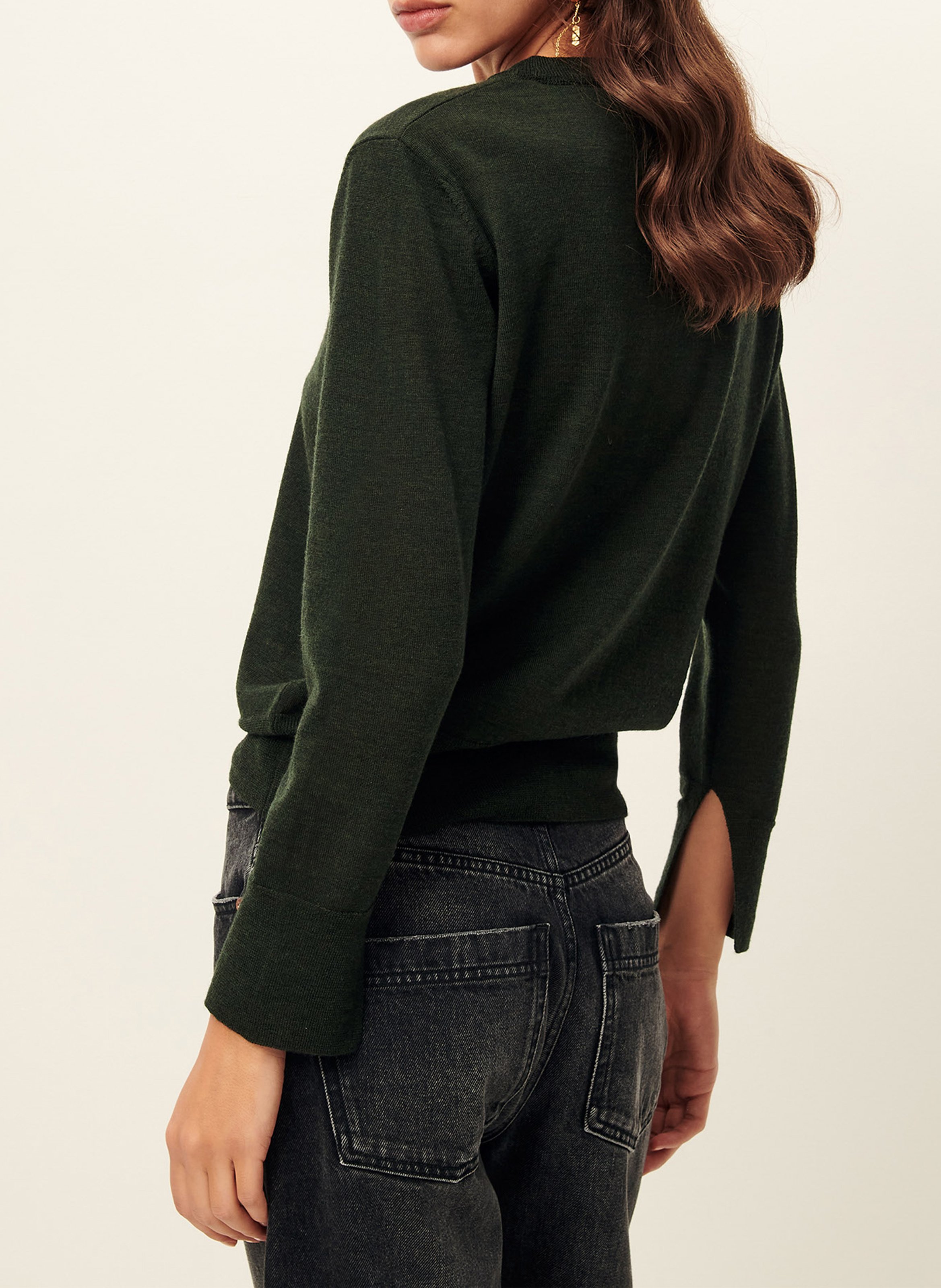 Pull col rond en laine SESSUN Marron