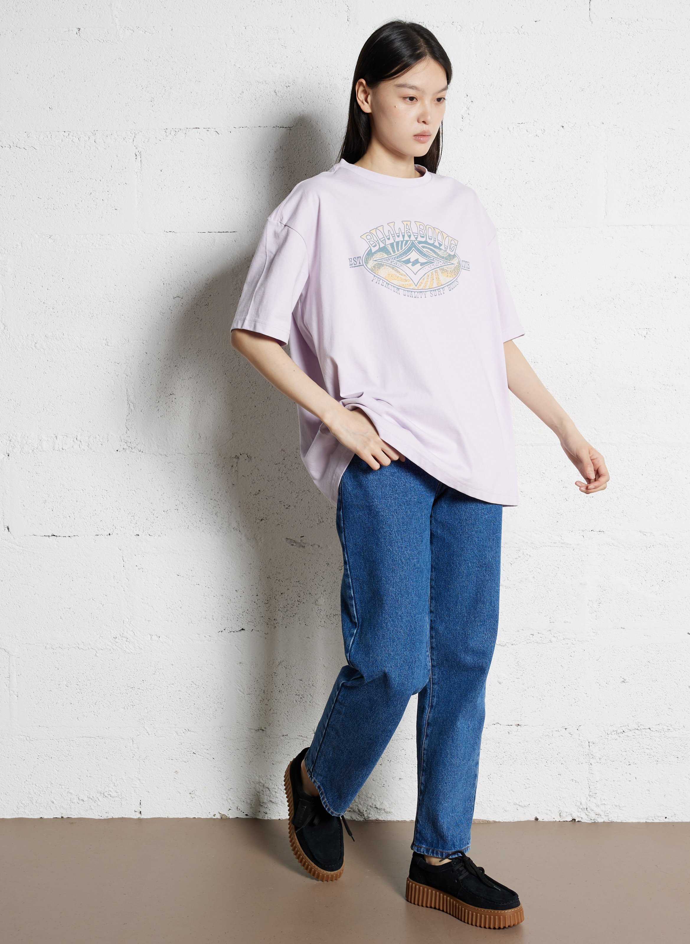 Tee-shirt col rond en coton BILLABONG Violet