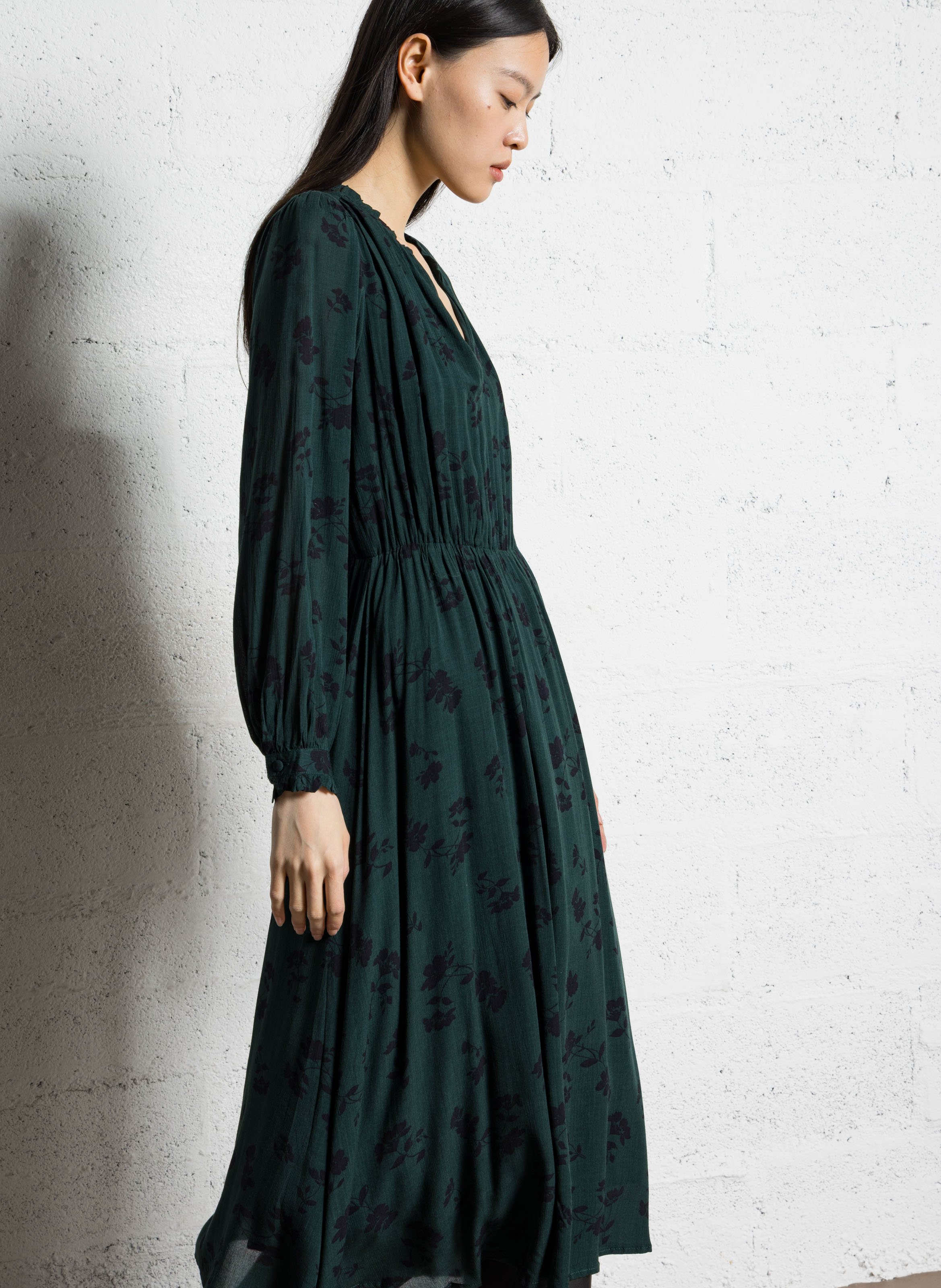 Halflange jurk met print LA PETITE ETOILE Groen