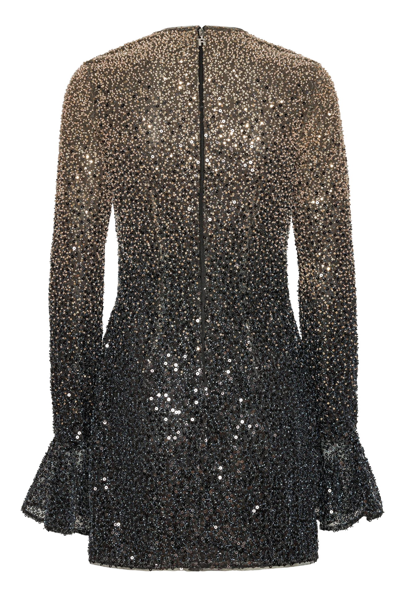 Short embroidered dress with round neck ROTATE Brown