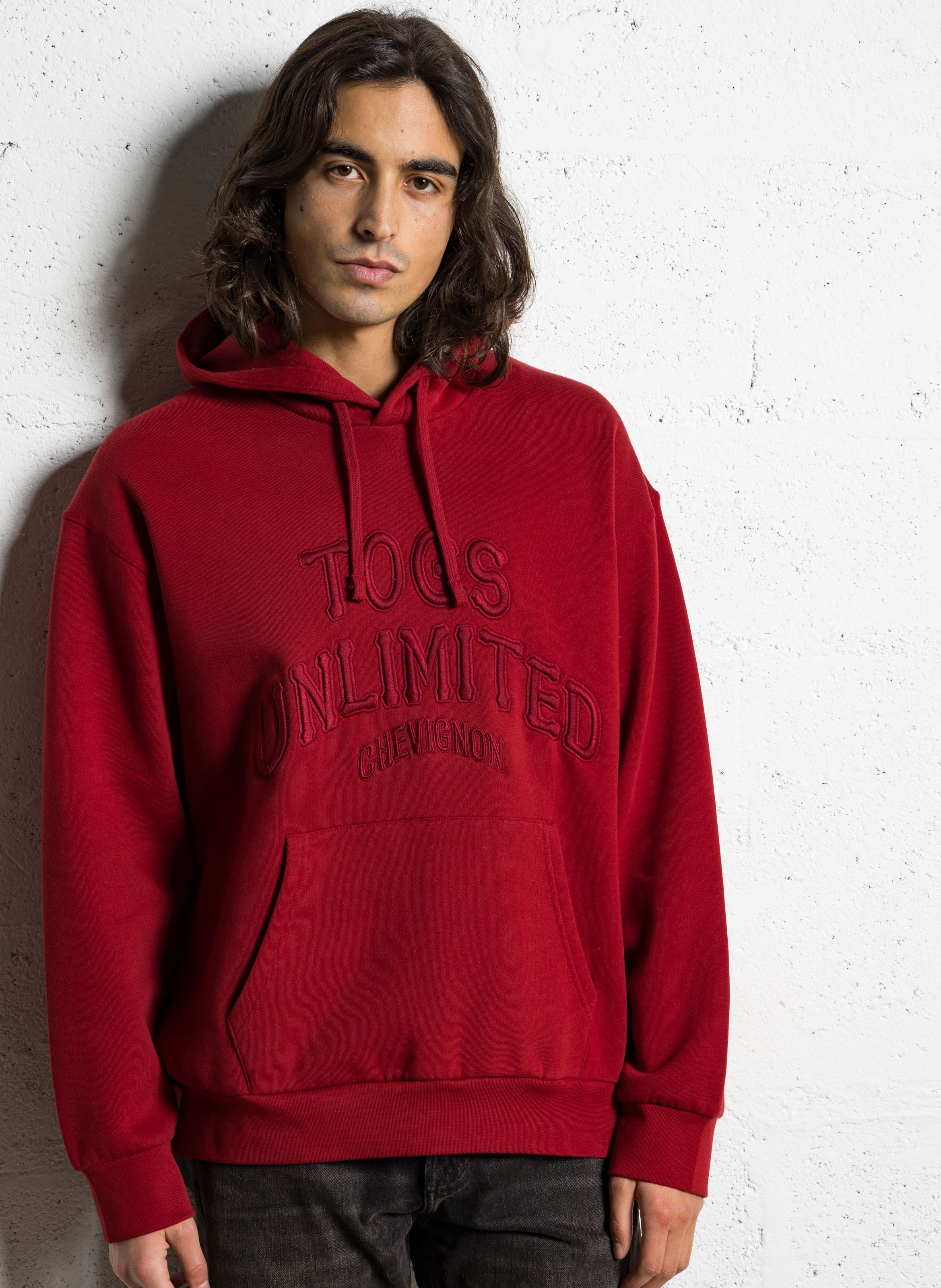 Sweat à capuche en coton mélangé CHEVIGNON Rouge