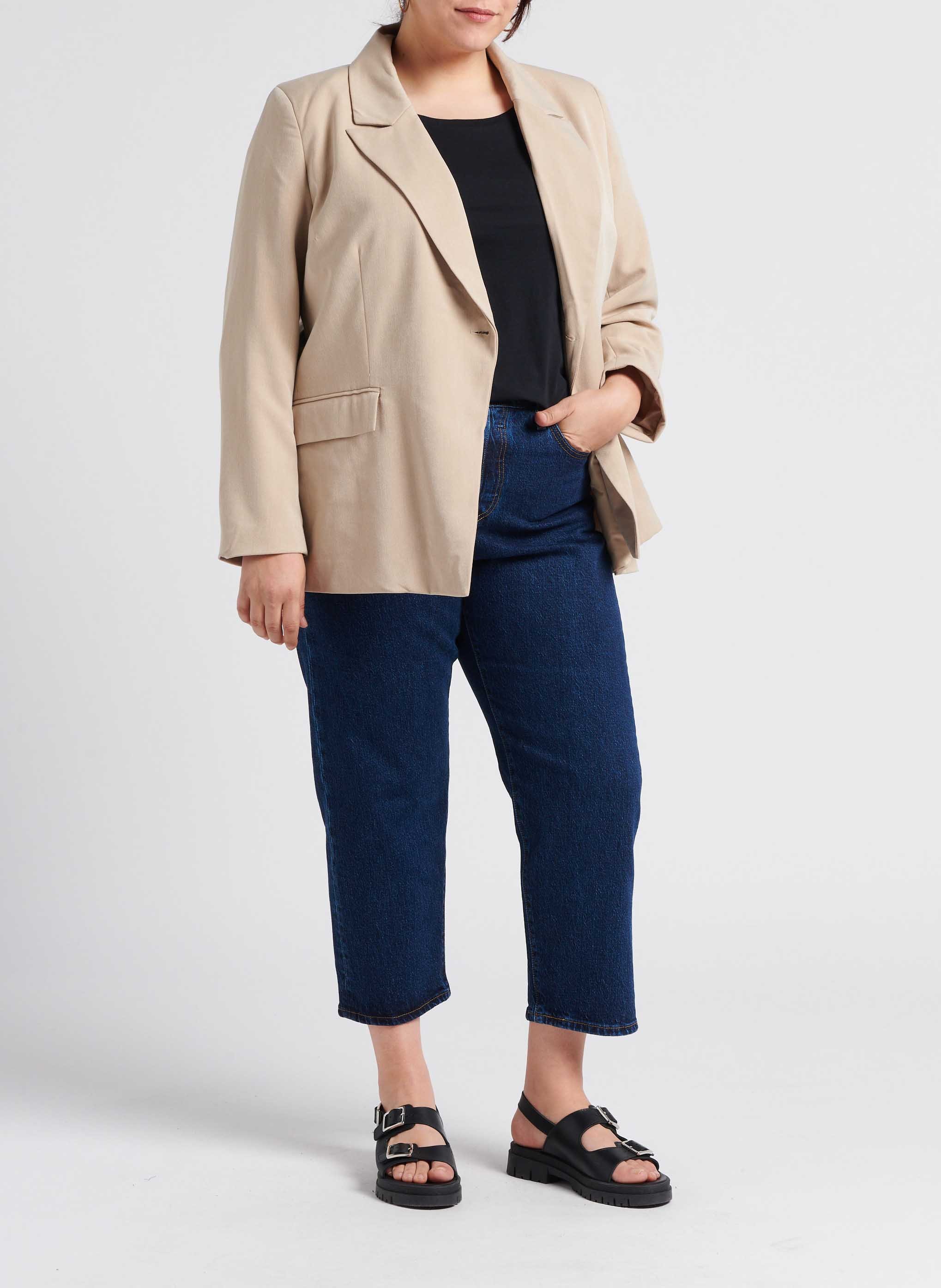 Blazer met overslag VERO MODA CURVE Groen