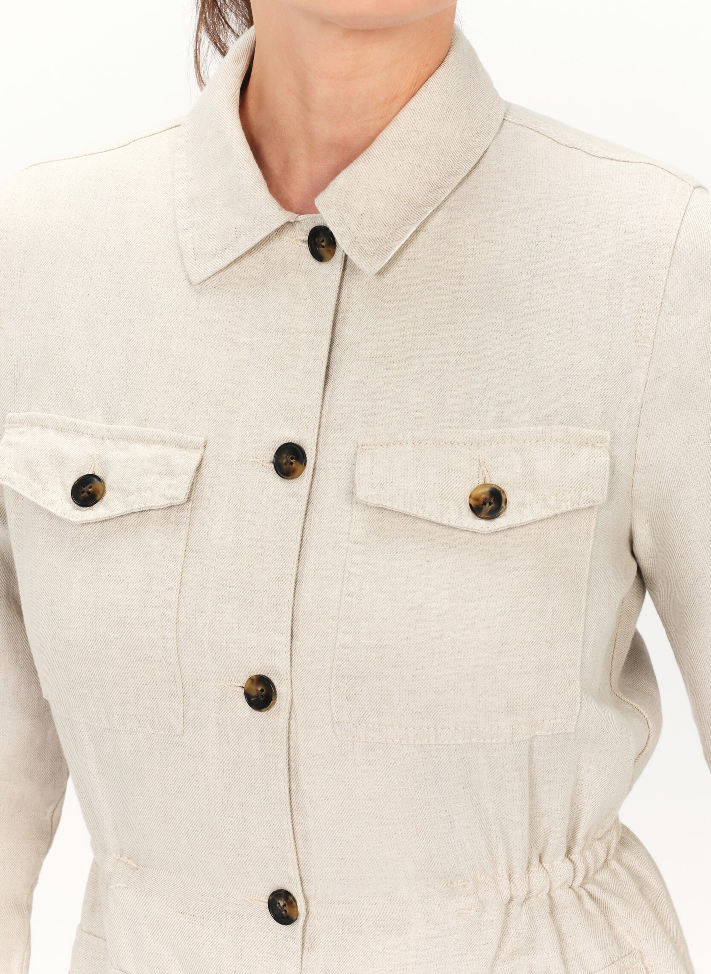 Linen shirt with classic collar CAROLL Beige