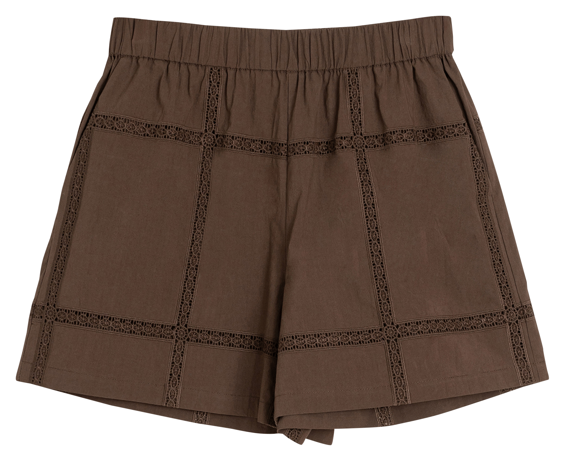 Short taille haute en dentelle INDI & COLD Marron