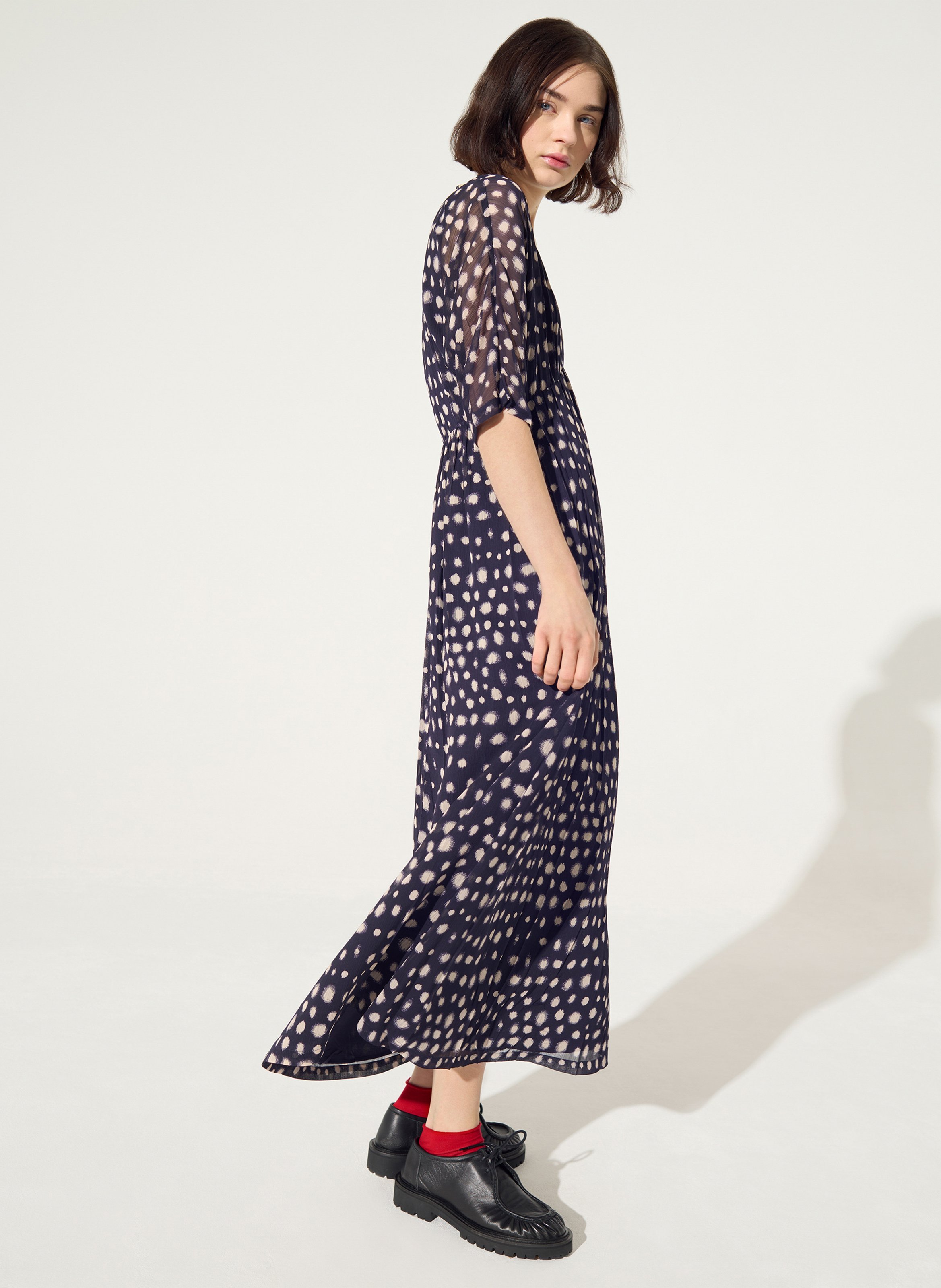 Robe longue col V  COTELAC Violet