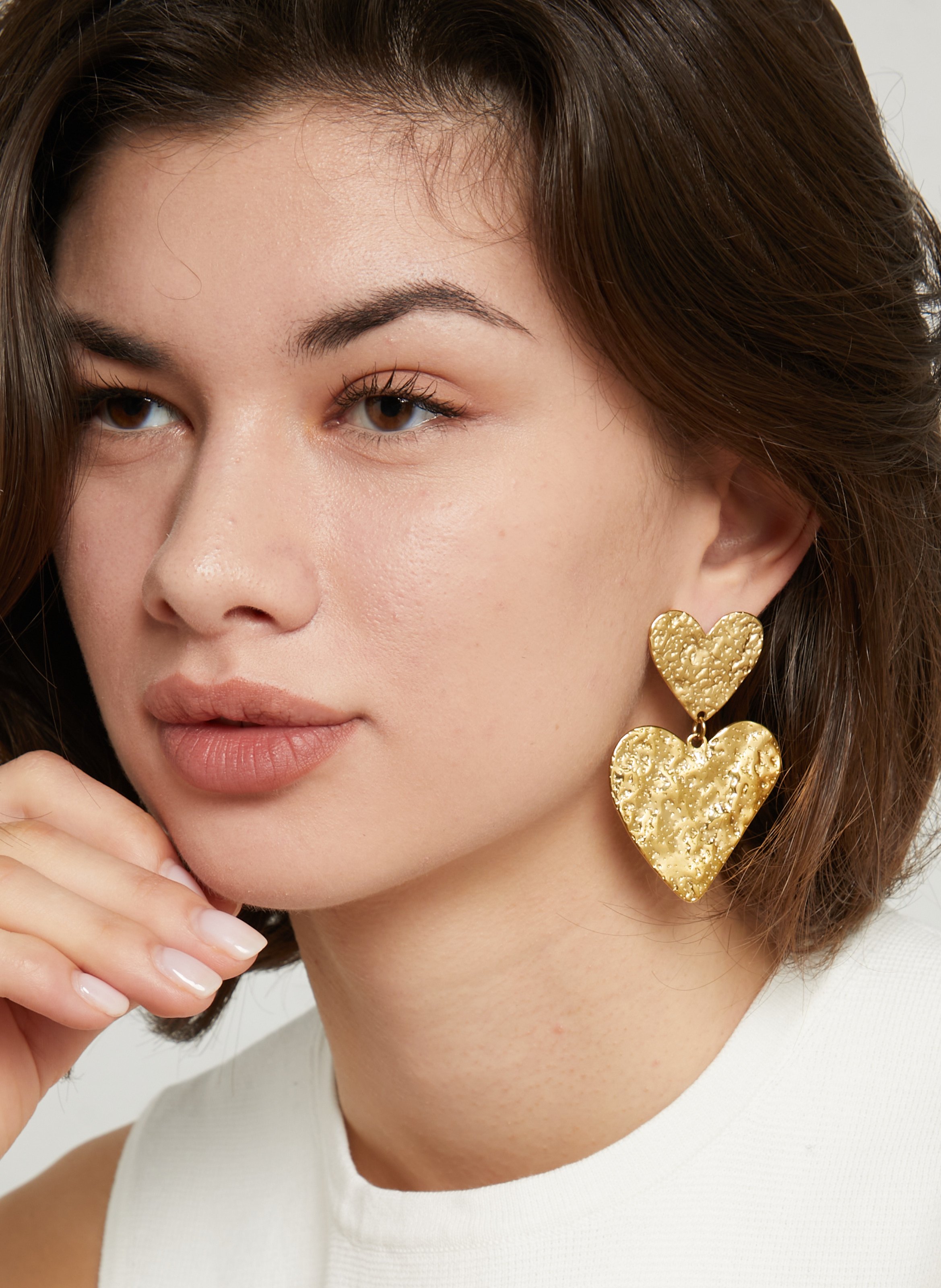 Hangende oorbellen van roestvrij staal AU PRINTEMPS PARIS Goudkleurig