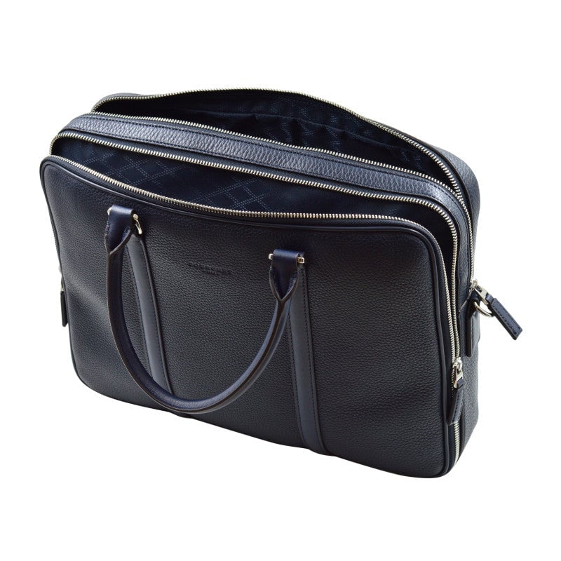 Leather document holder POURCHET Blue