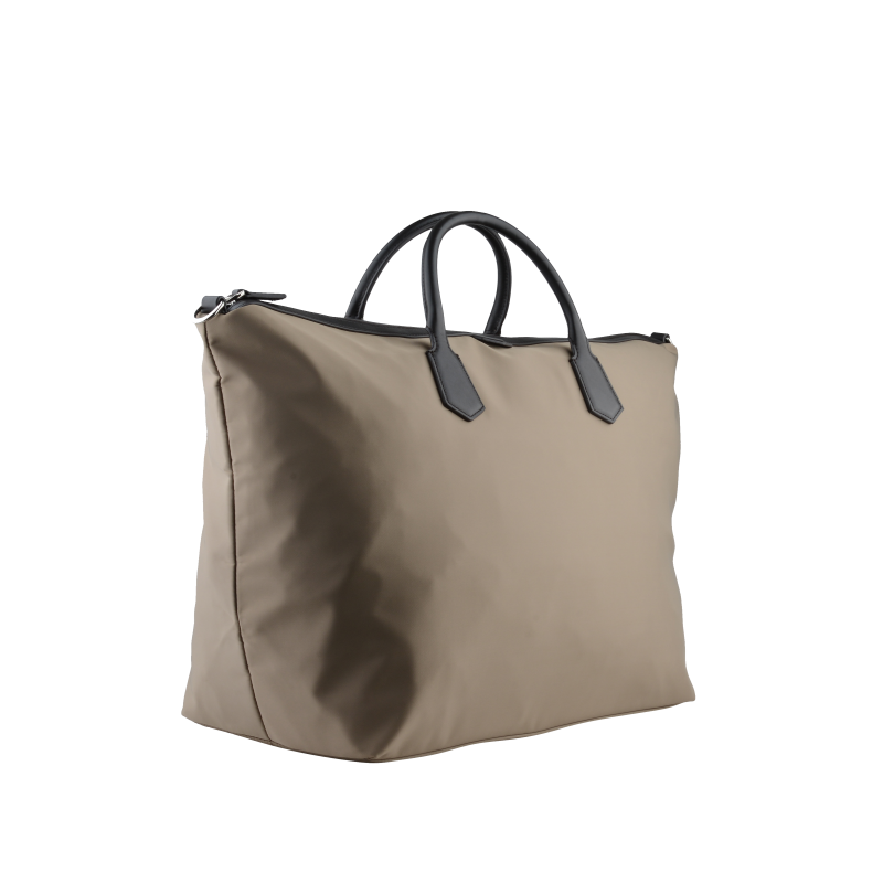 Canvas and leather travel bag Brown