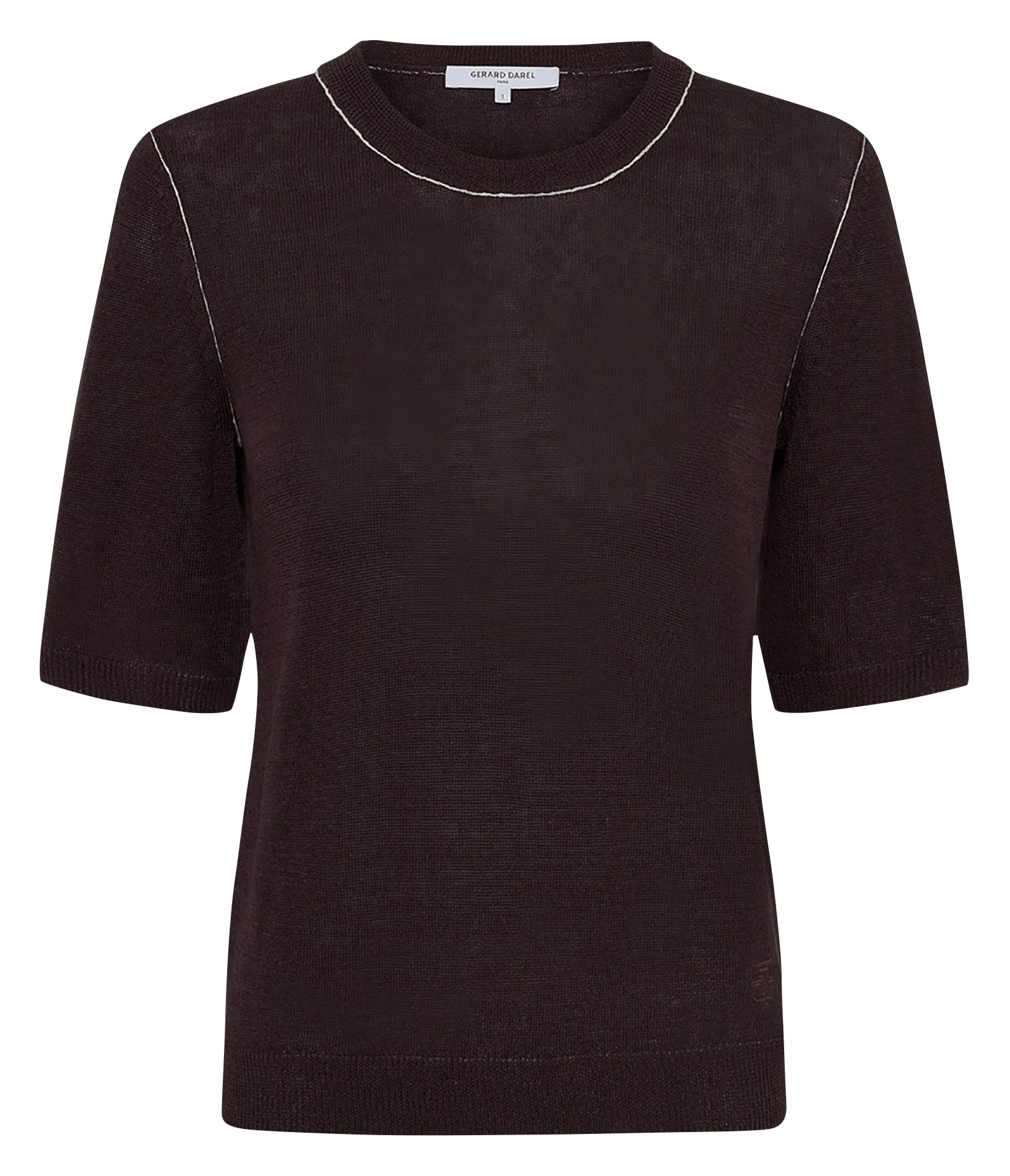 Round-neck linen-blend sweater GERARD DAREL Brown