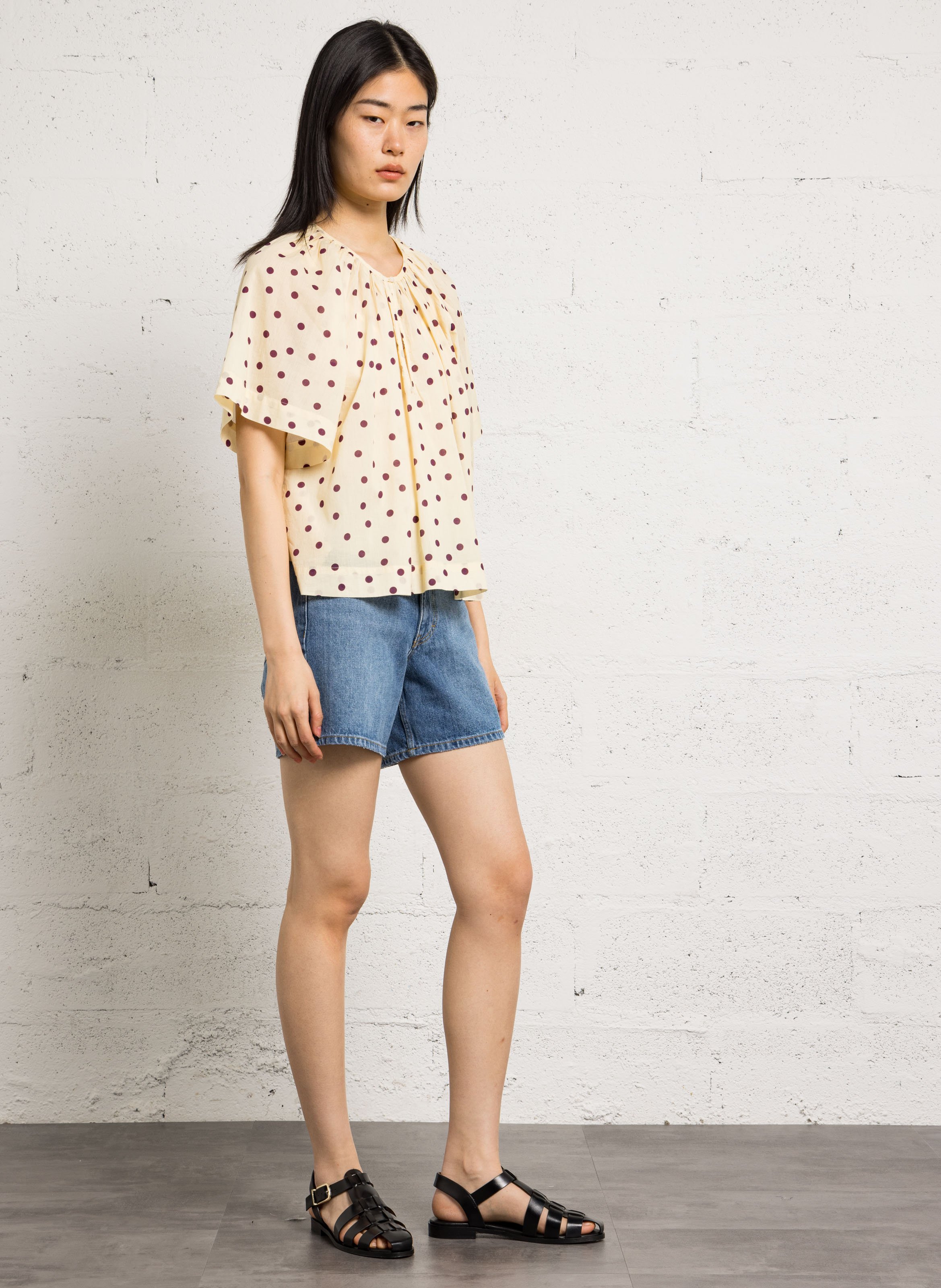 Avarca Berlin - Flache Ledersandalen mit Samt BOBBIES Schwarz