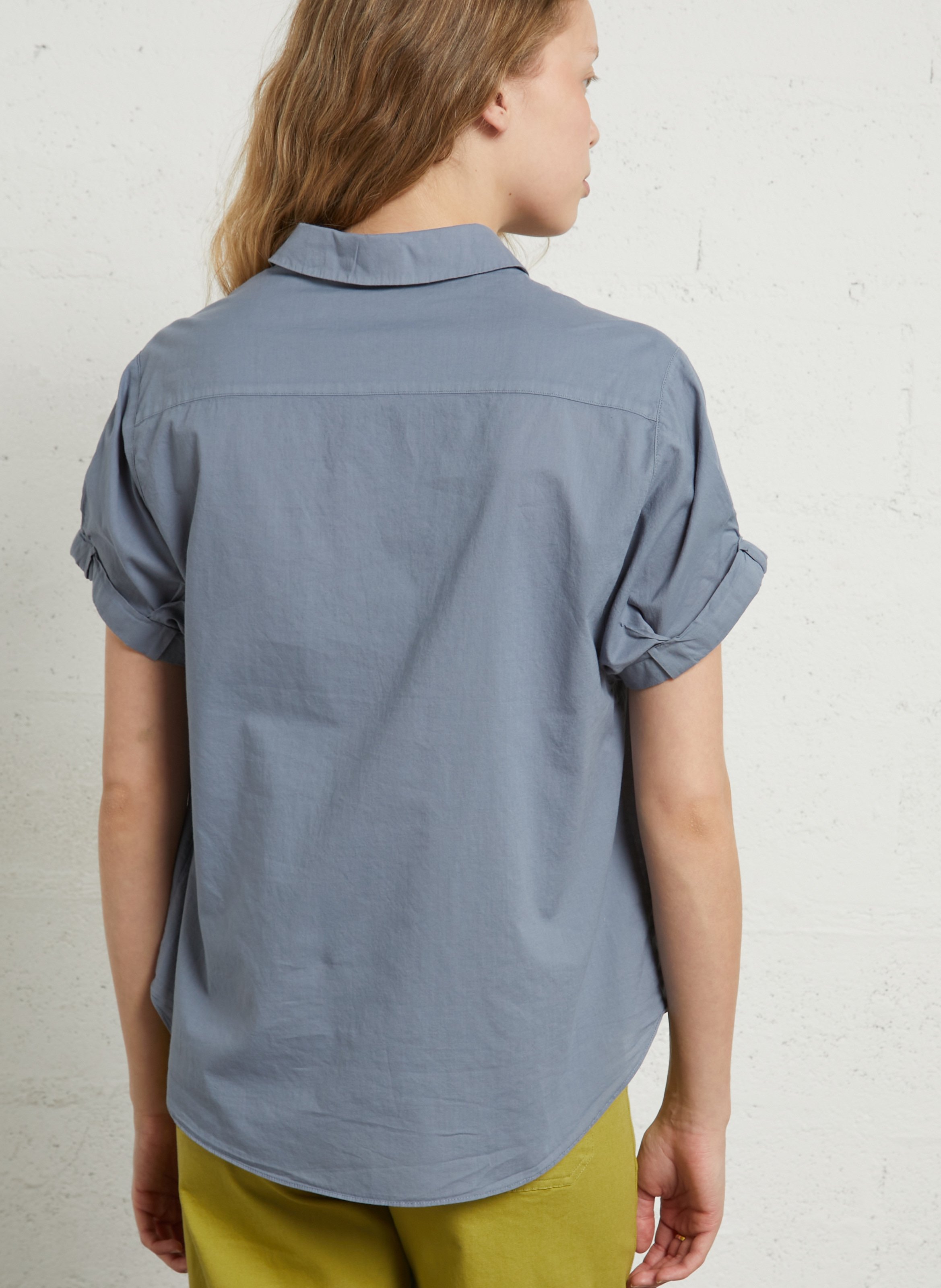 Chemise col classique manches contrastantes en coton SUD EXPRESS Blue