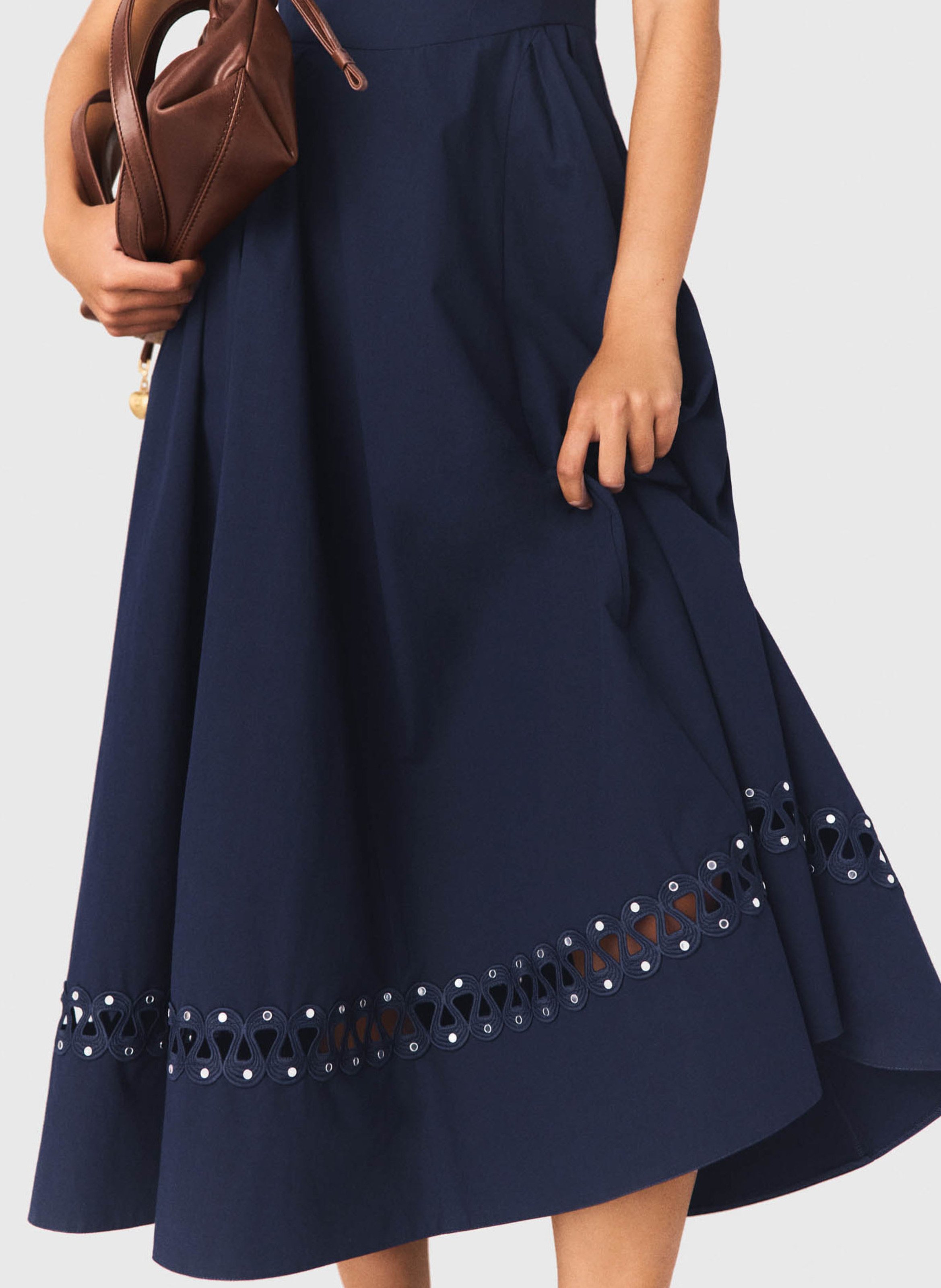 Flared Midi Dress with Straps MAJE Blue