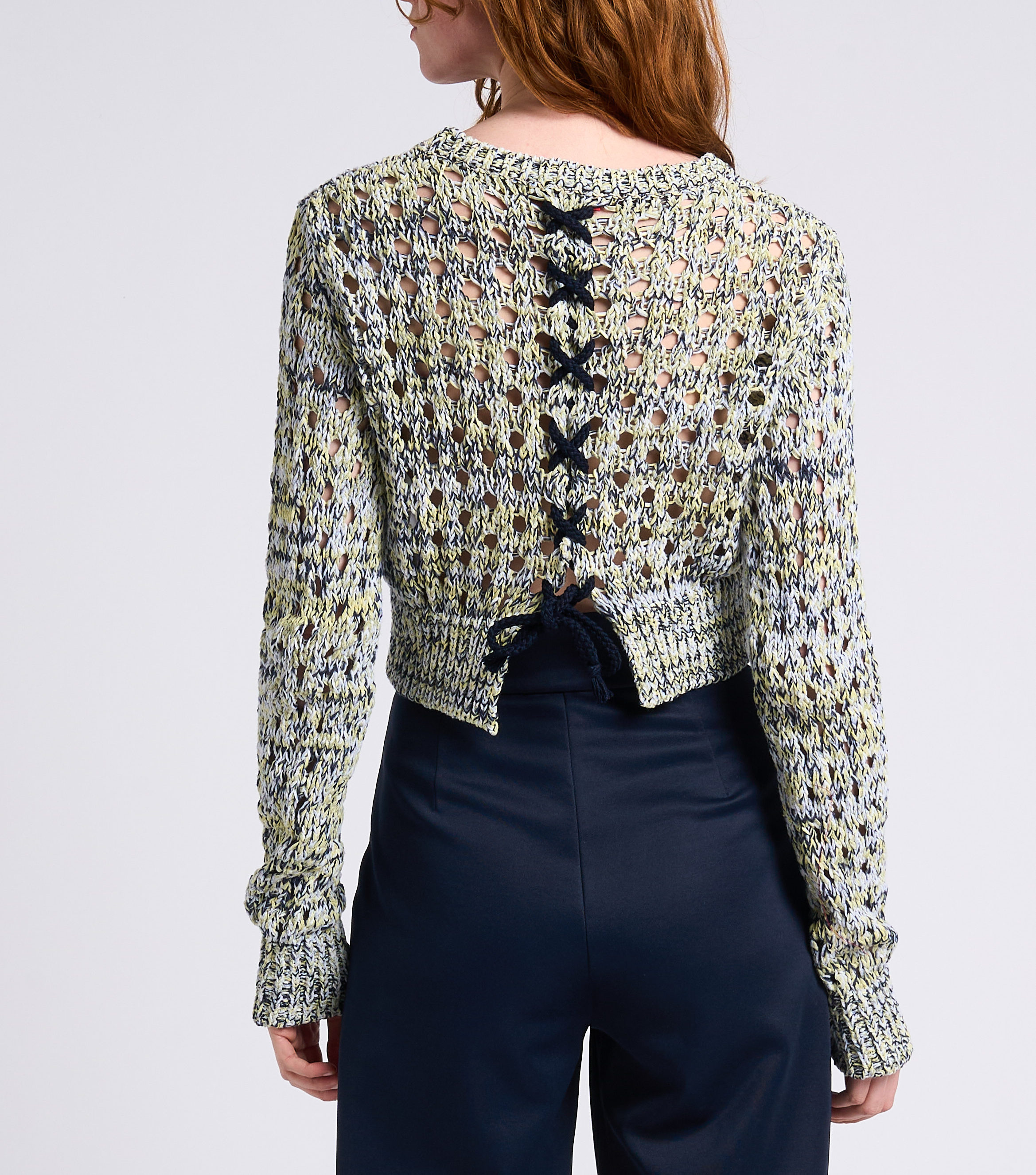 Grobstrickpullover mit Ajour-Muster MAX&Co. Blau