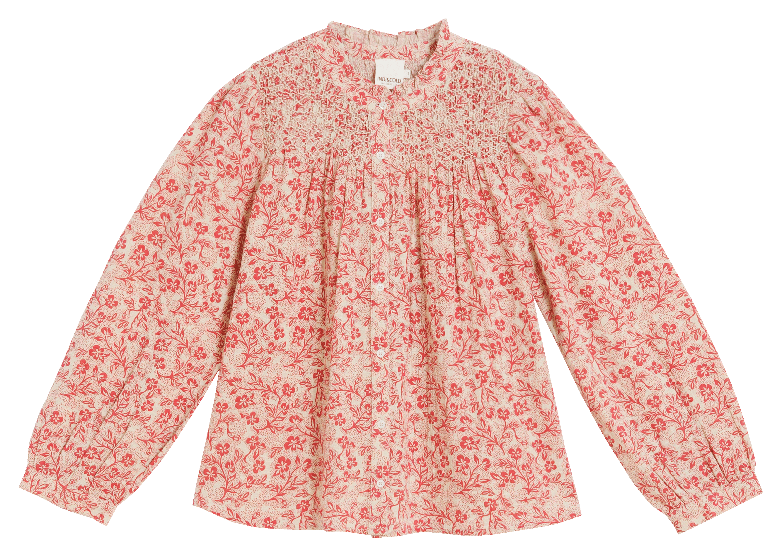 Loose-fit organic cotton shirt INDI & COLD Red