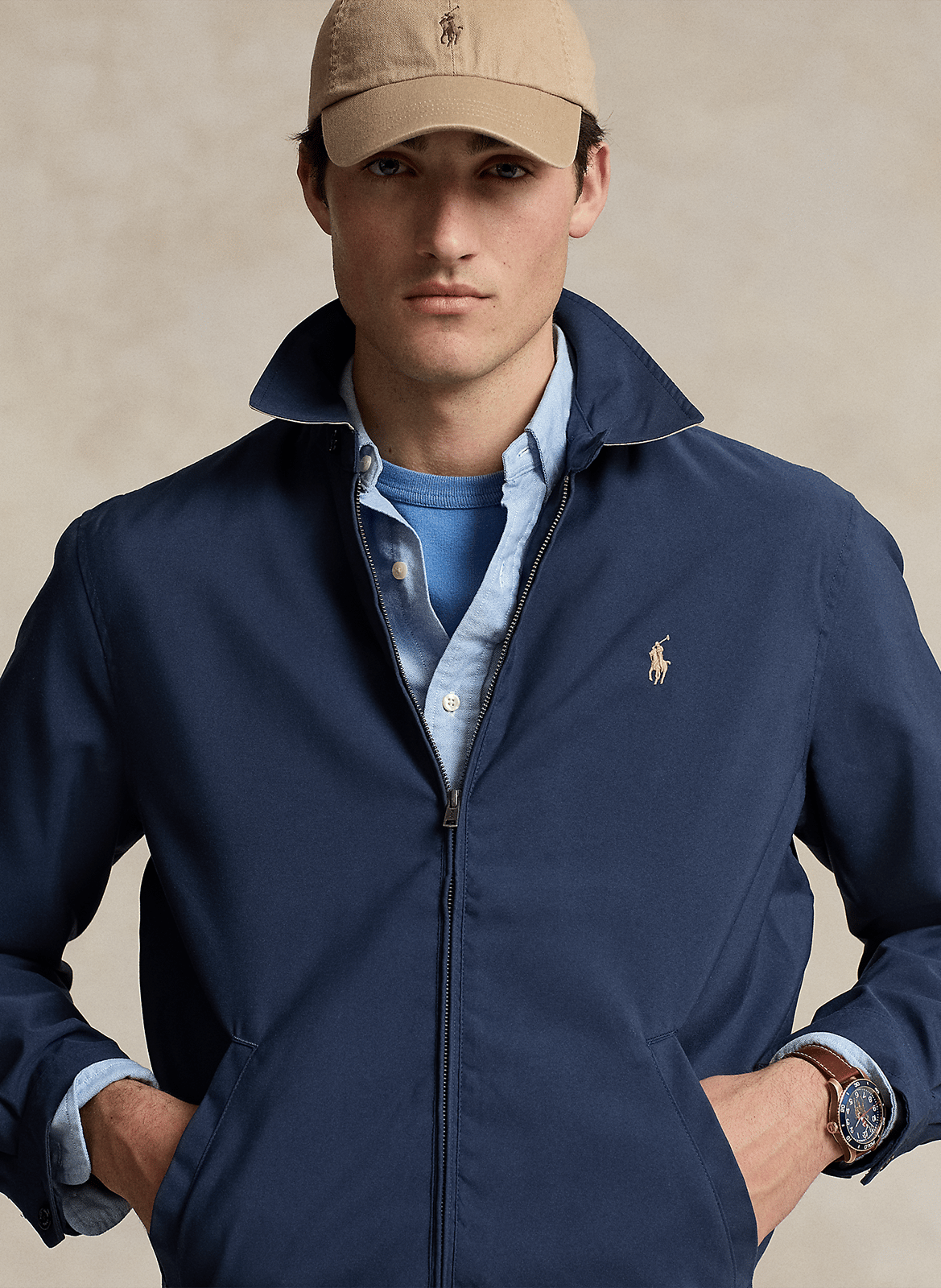 Gerade geschnittener Blouson mit klassischem Kragen POLO RALPH LAUREN Blau