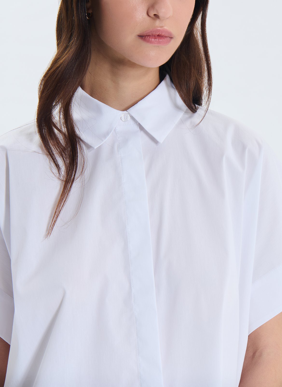Cotton and linen shirt with classic collar ZAPA White