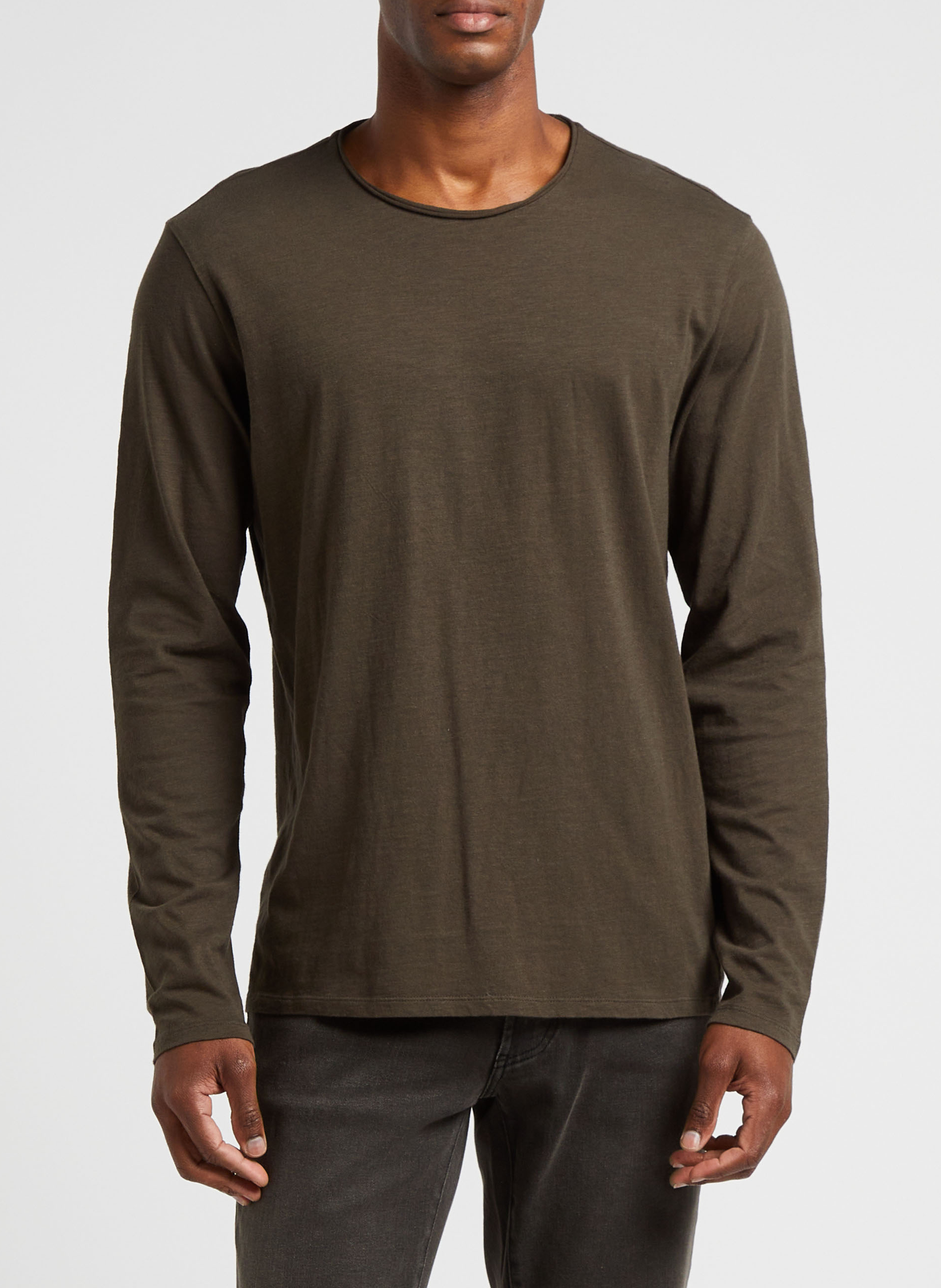 T-shirt met ronde hals van katoen IKKS Kaki