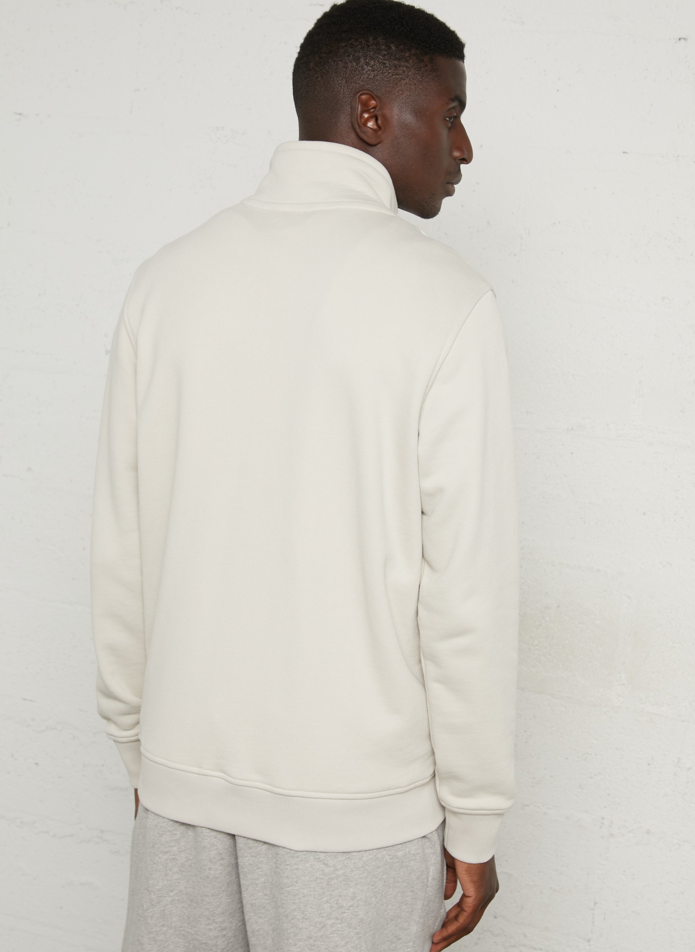Blended cotton sweater with high collar K-WAY Beige