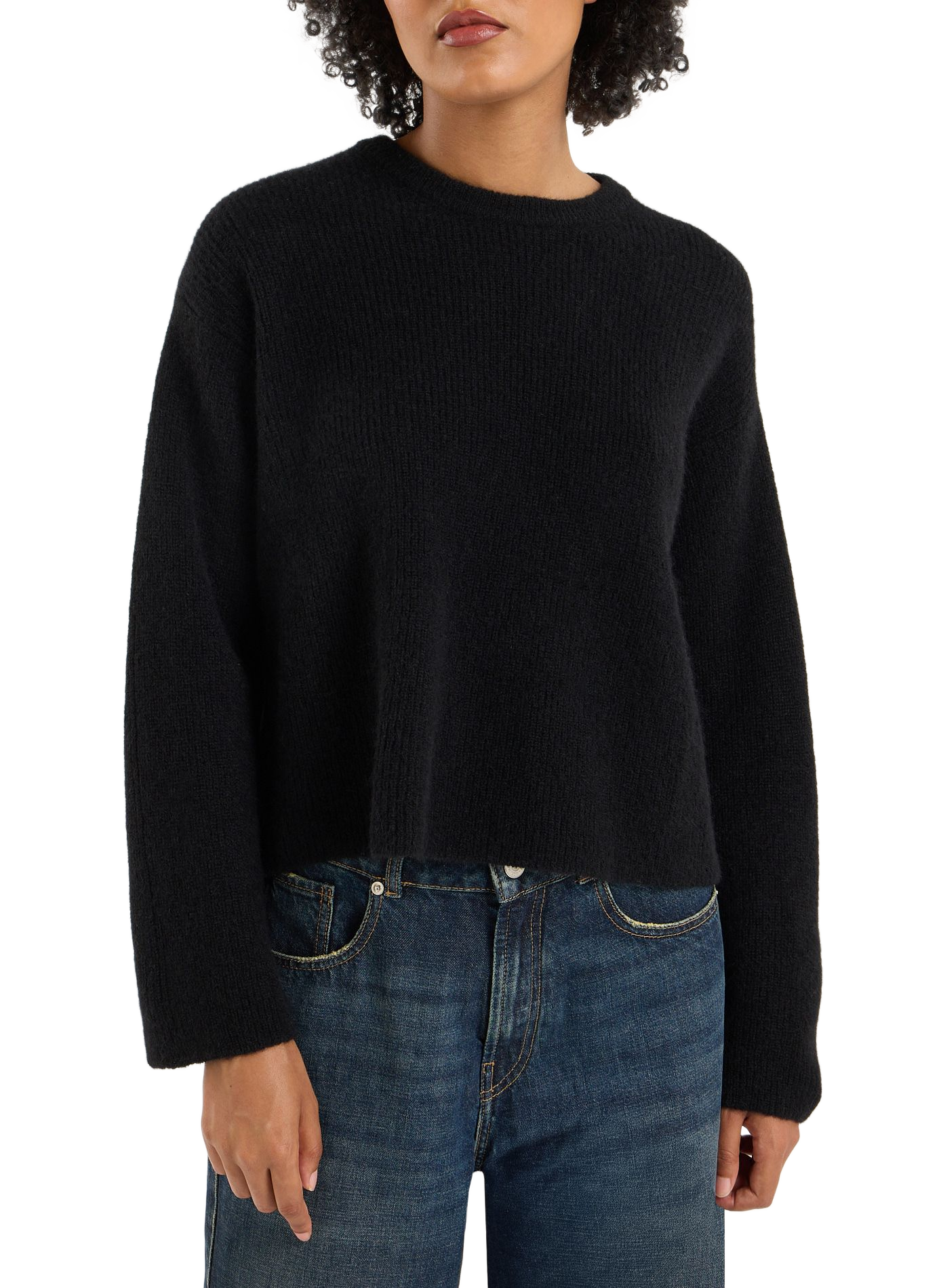 Round neck pullover in blended alpaca - Baylory SAISON 1865 Black