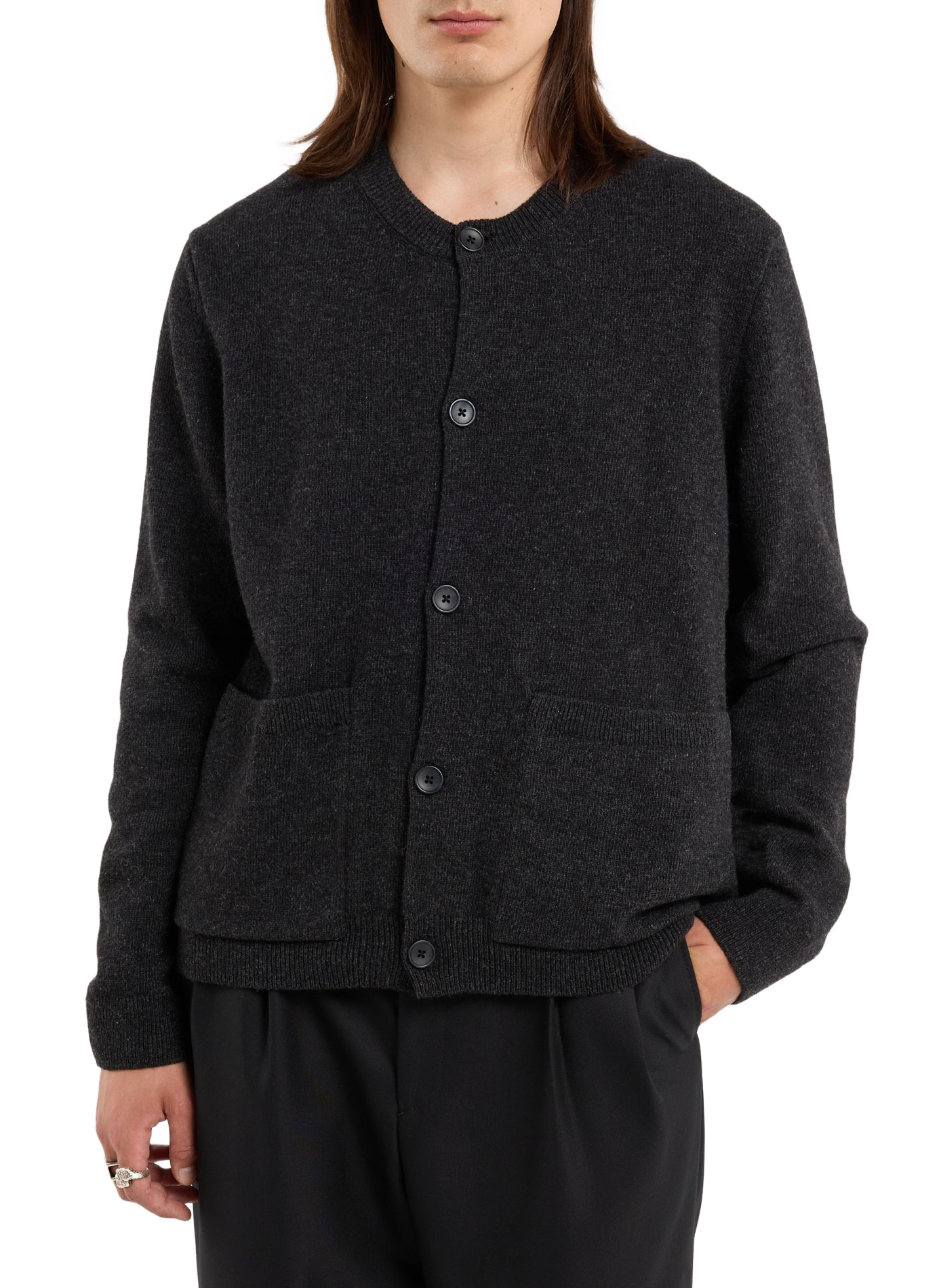 Round neck oversized wool cardigan SAISON 1865 Grey