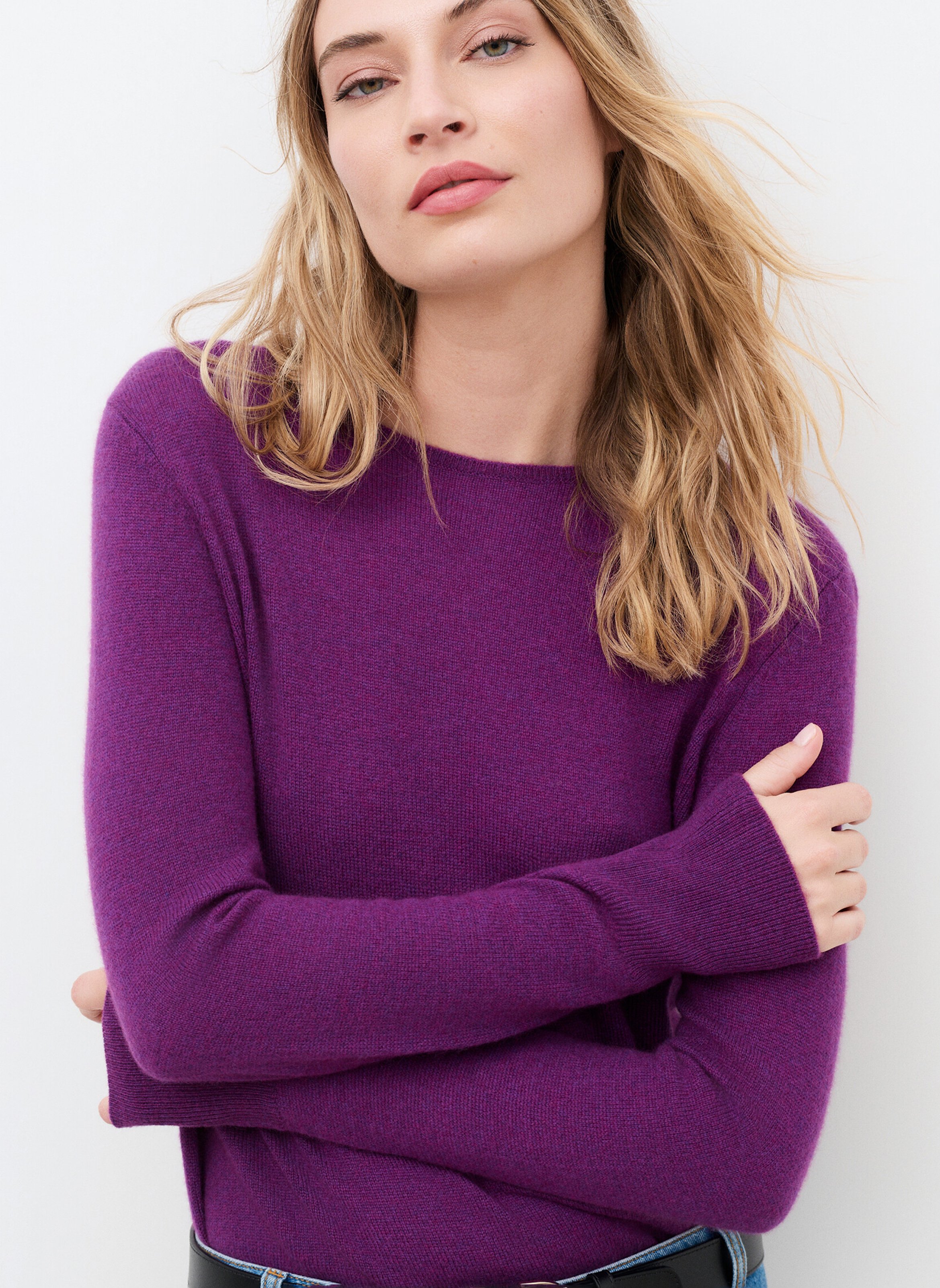 Straight boat-neck sweater | Purple CAROLL Women