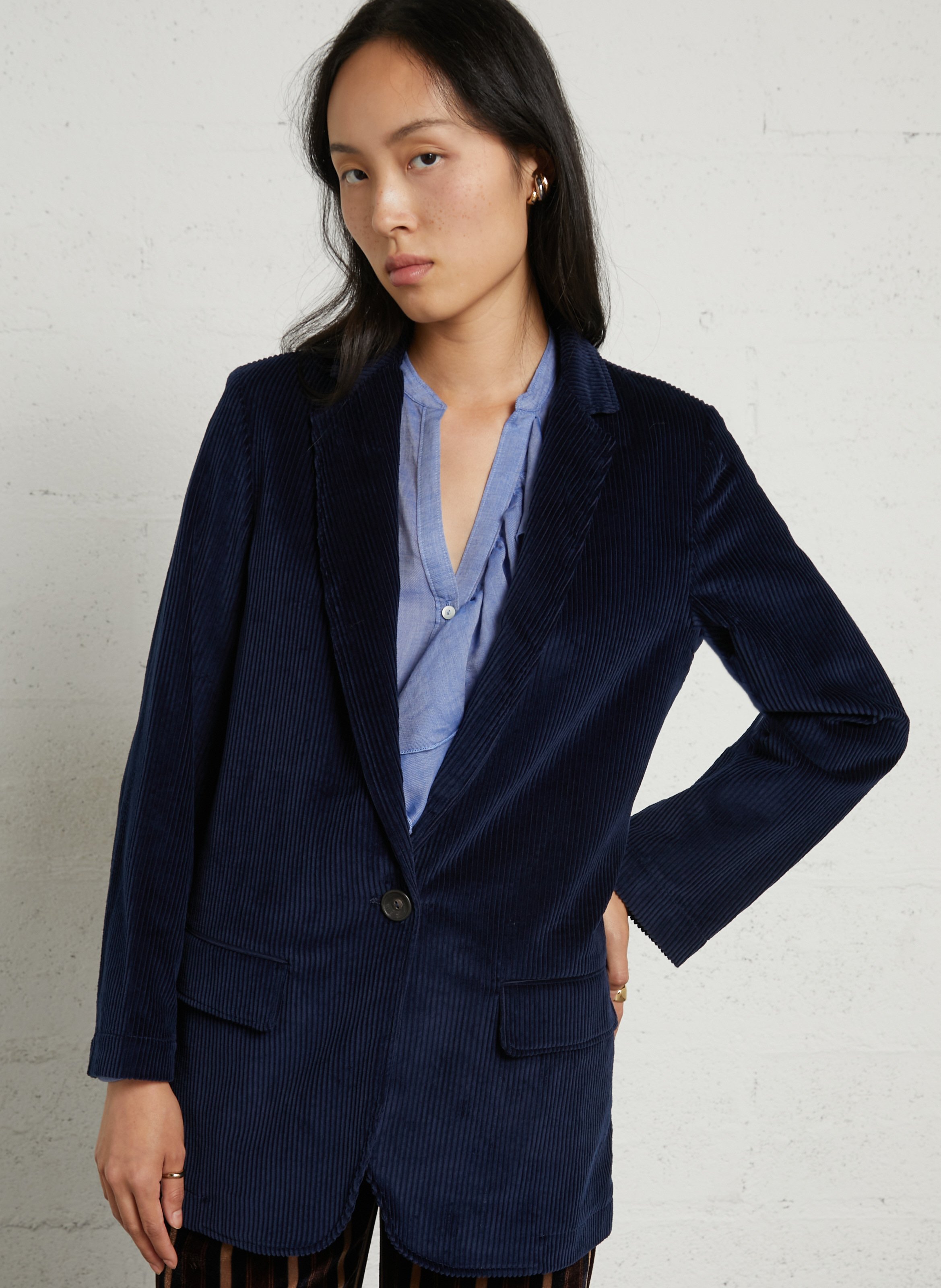 Taillierte Baumwolljacke DIEGA Blau