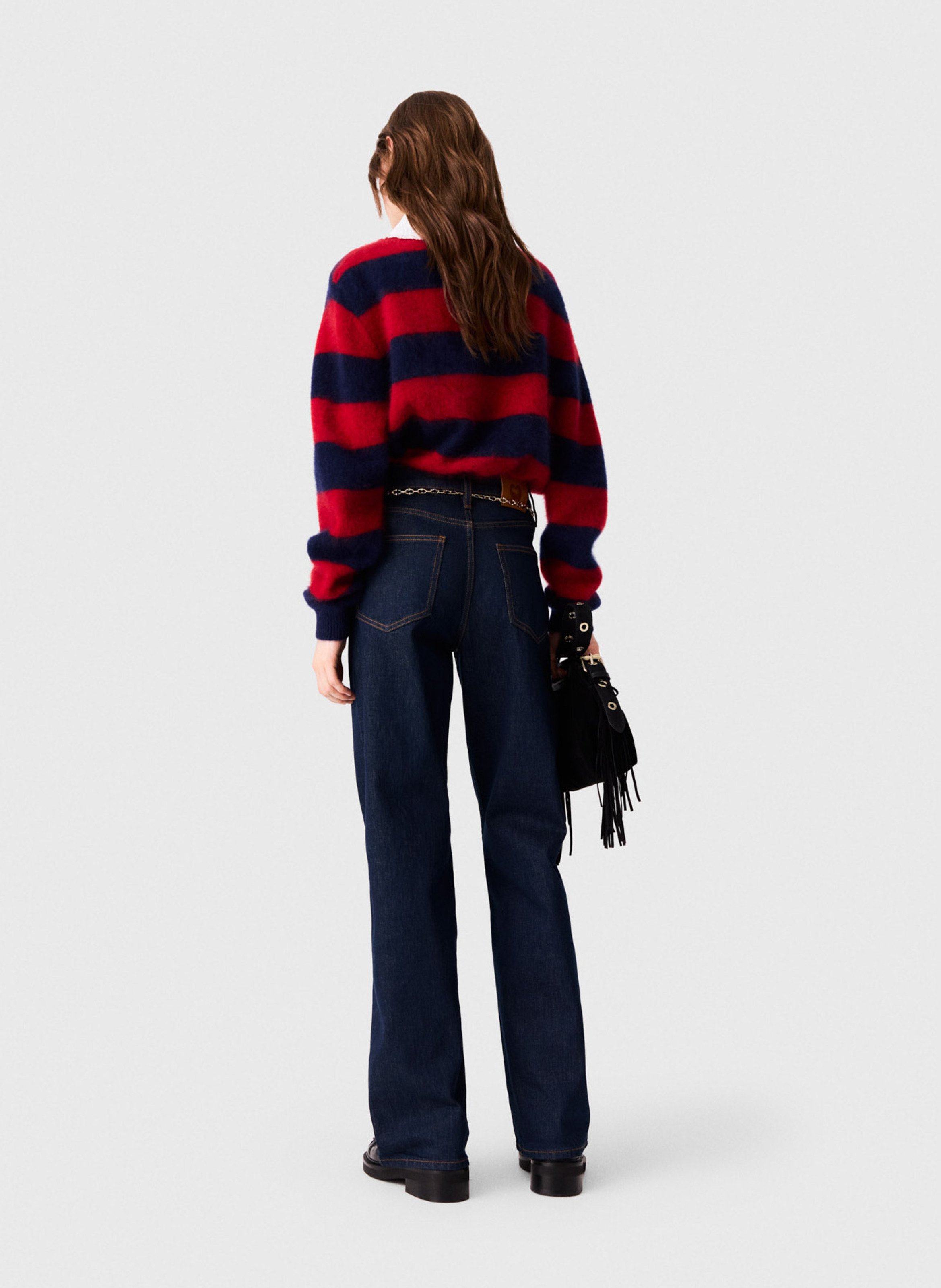 Cotton-blend straight-leg jeans MAJE Blue